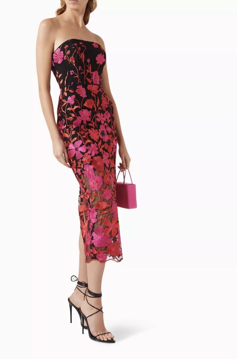 MILLY Milly Floral-Embroidered Midi Dress size 2 Size XS / US 0-2 / IT 36-38 - 3 Thumbnail