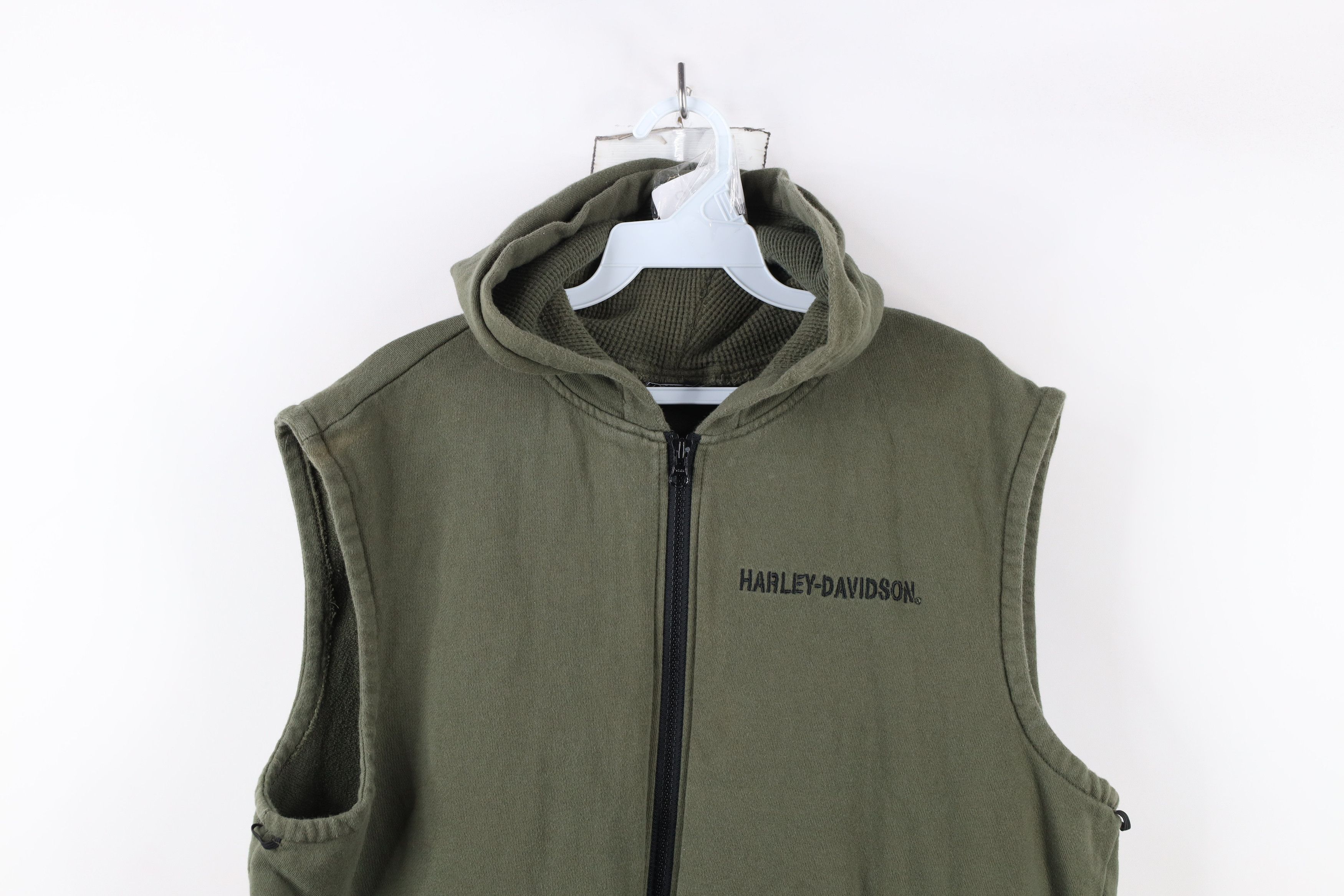 Harley Davidson × Vintage Vintage Y2K Harley Davidson Sleeveless Hoodie Sweatshirt Size US S / EU 44-46 / 1 - 2 Thumbnail