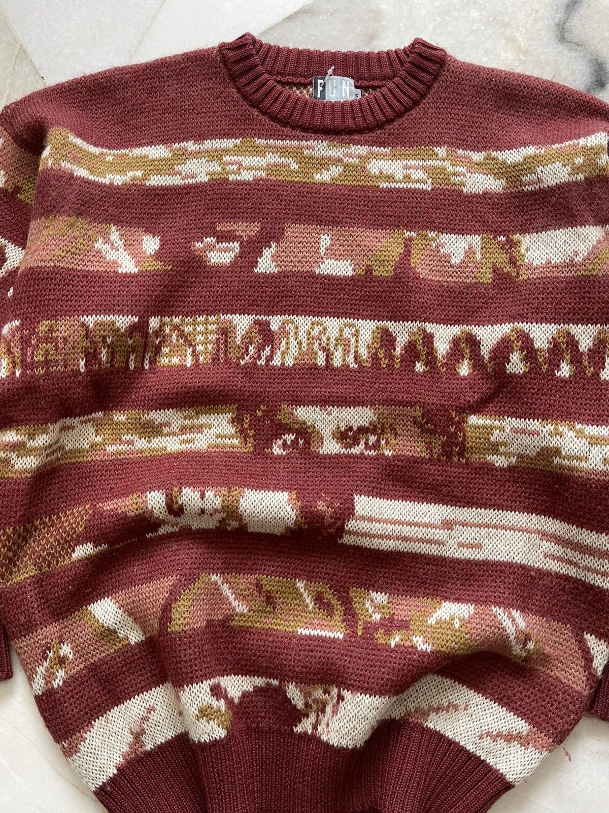 Kansai Yamamoto 90s Kansai Yamamoto Face Motive Wool Knitwear 96 Size US L / EU 52-54 / 3 - 8 Thumbnail