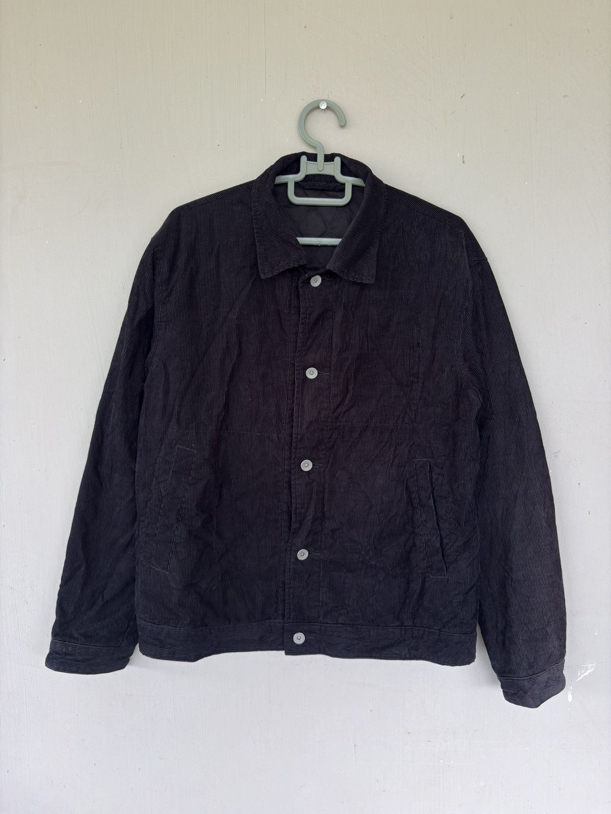 Japanese Brand Compass Black Corduroy Jacket Button-Up Size US XXL / EU 58 / 5 - 1 Thumbnail