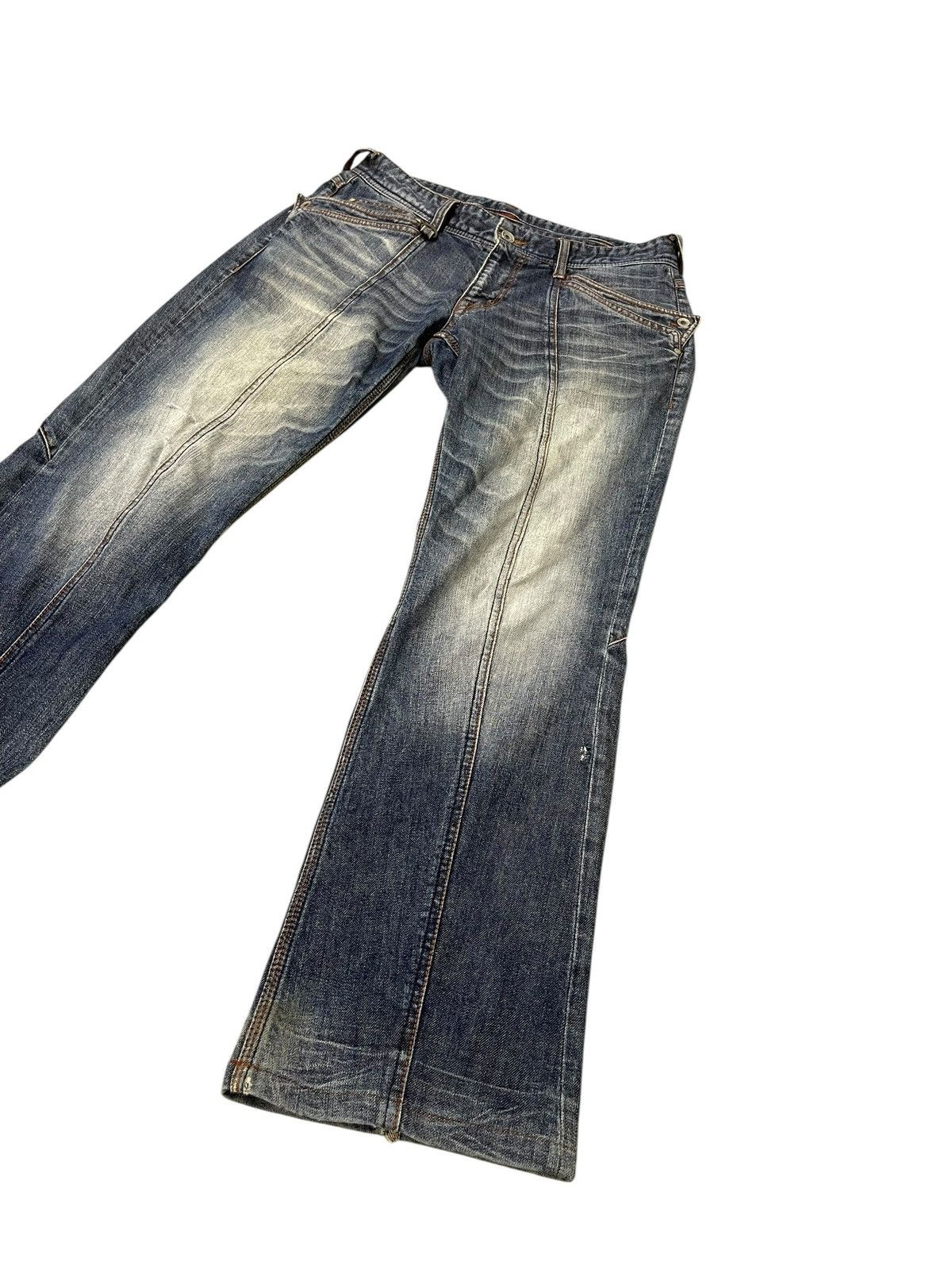 Japanese Brand Slim Slight Flare Jeans Nicole Club Distress Boot Cut 2🟦4 Size US 31 - 11 Thumbnail