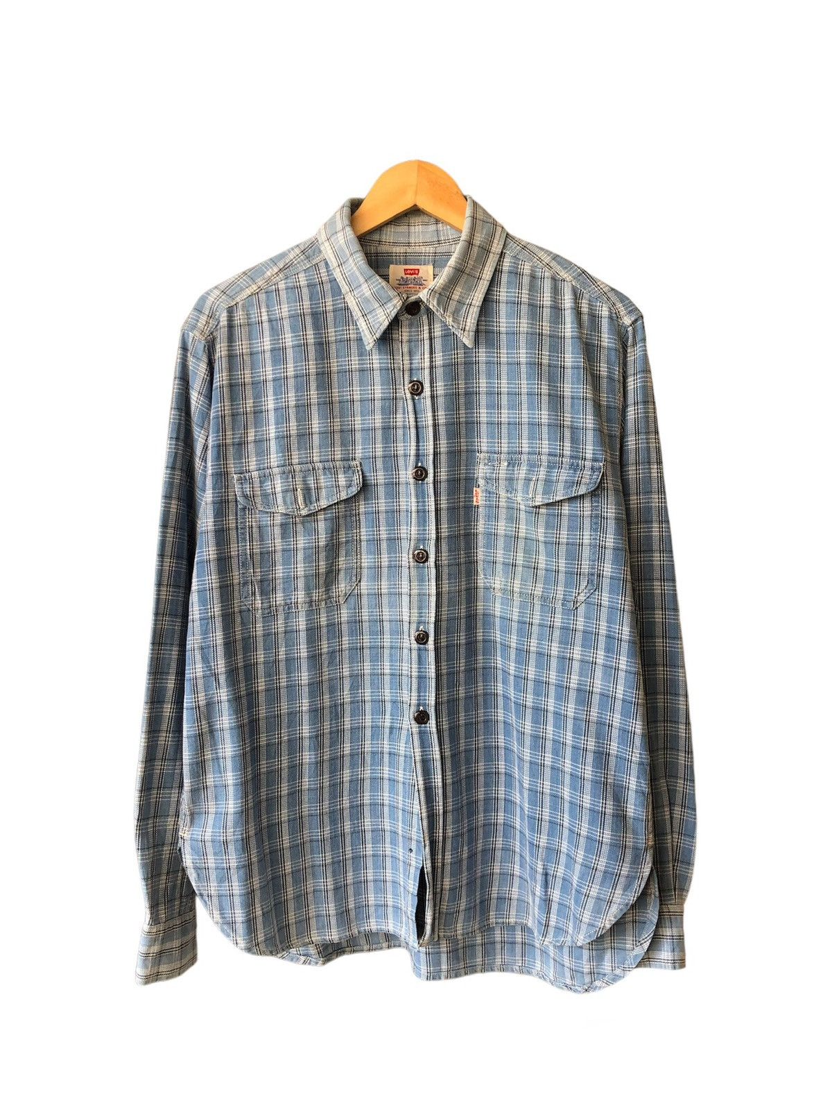 Levi's Vintage Levis Light Blue Flannel Size US L / EU 52-54 / 3 - 1 Thumbnail
