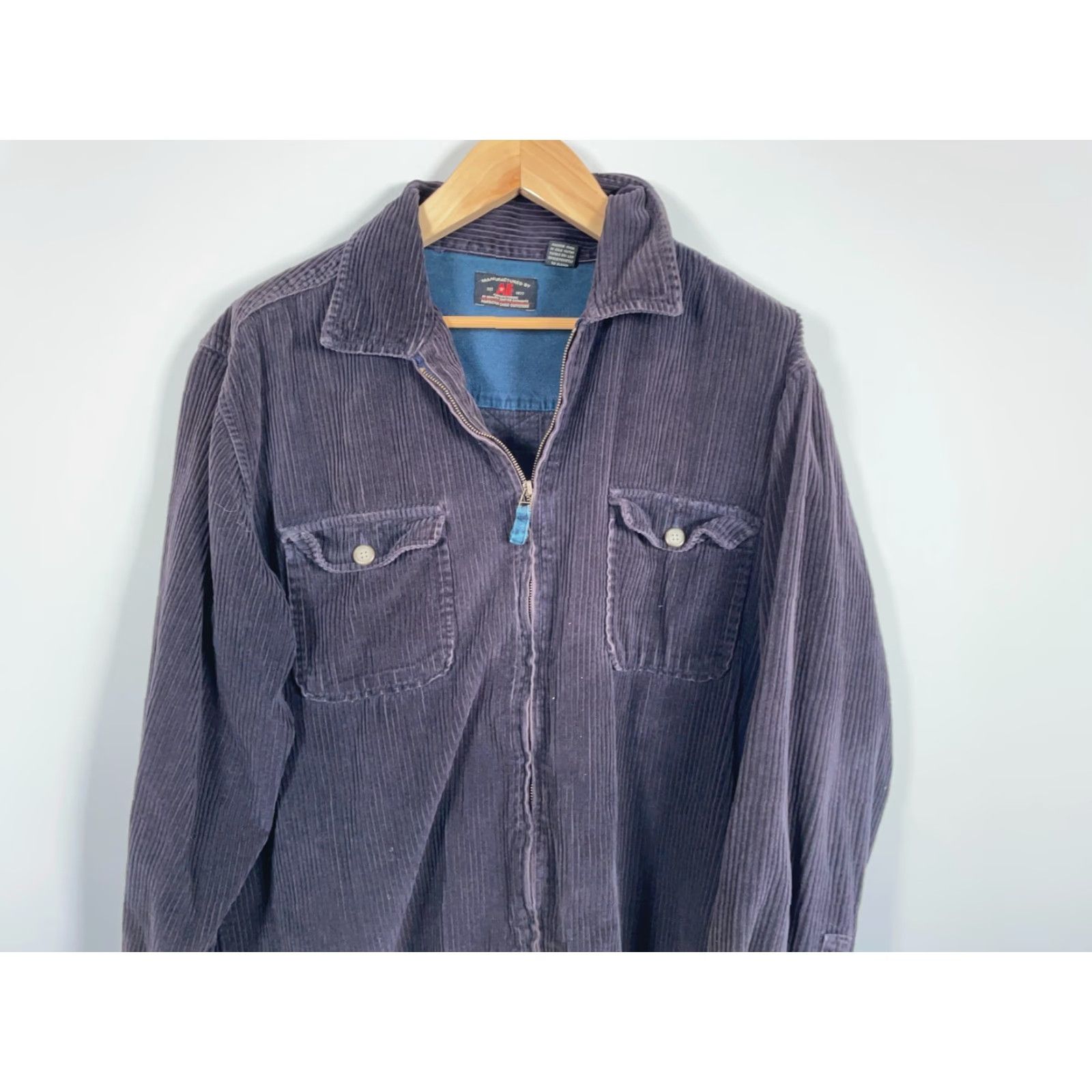 American Eagle Outfitters American Eagle Corduroy Zip Shirt Jacket Mens XL Black Faded Unlined Shacket Size US XL / EU 56 / 4 - 4 Thumbnail