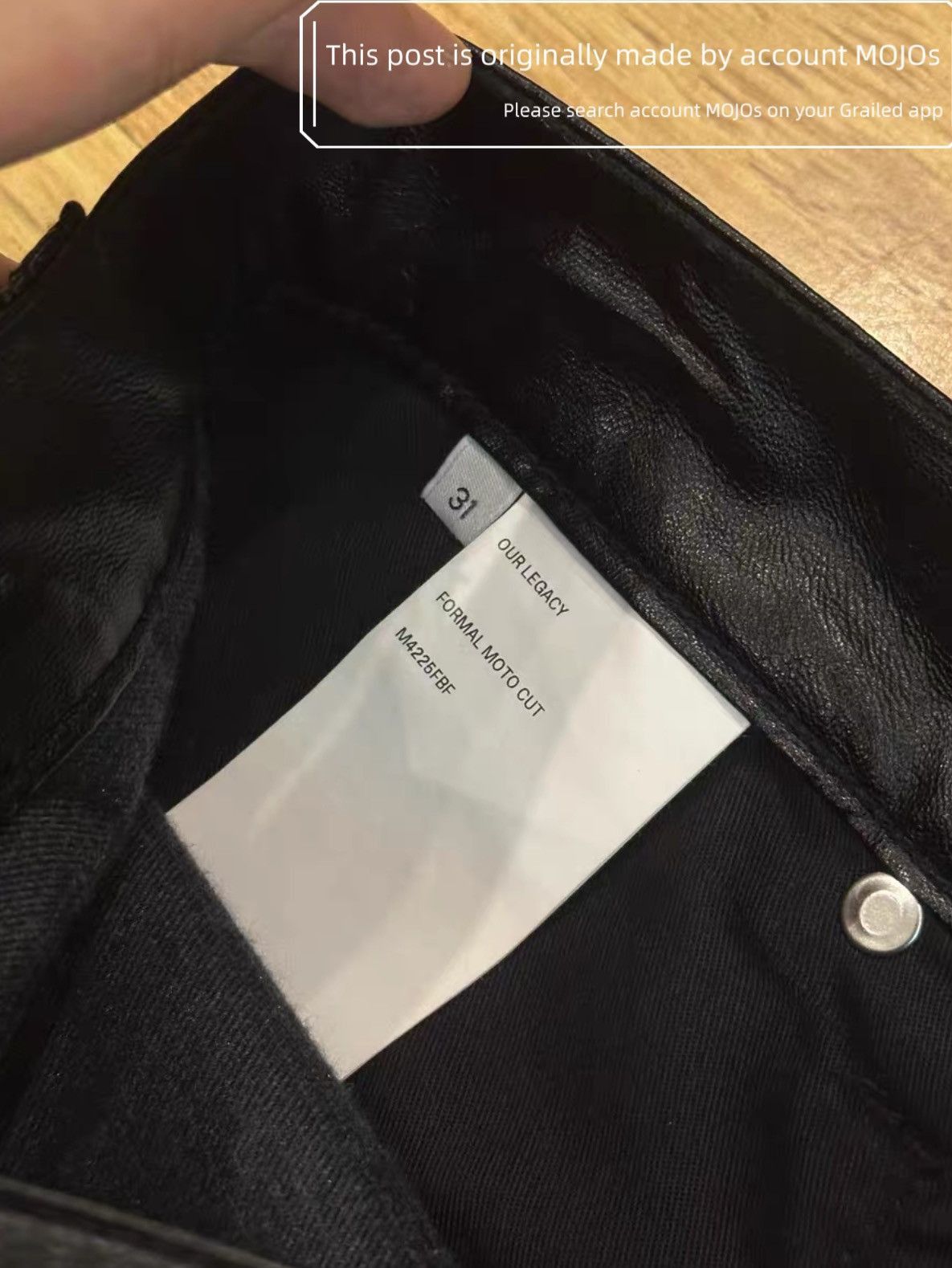 Our Legacy Sz 31 Our Legacy 21AW Formal Moto Cut Leather Denim mojos745 Size US 31 - 7 Thumbnail