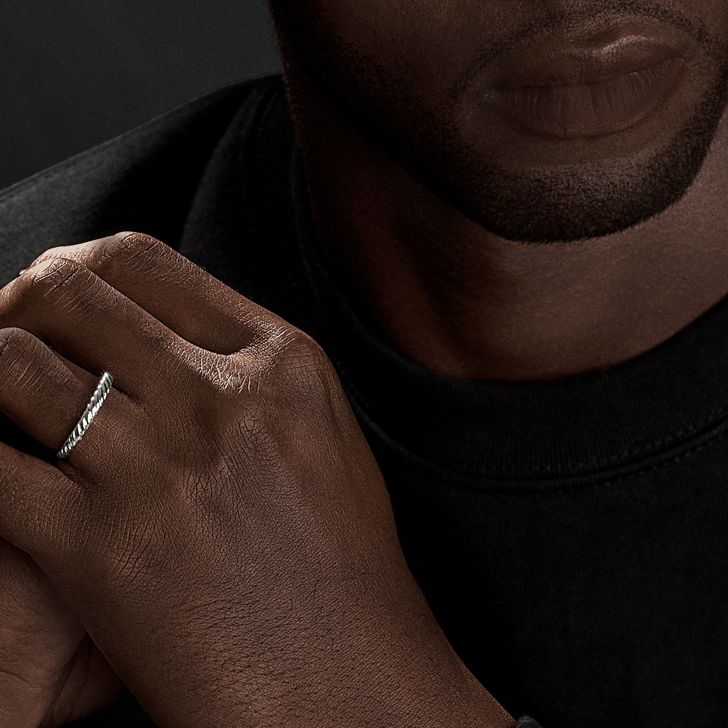 David Yurman o1w1db10325 Size:OS/ Cable Band Ring in 18K in Silver Size ONE SIZE - 4 Thumbnail