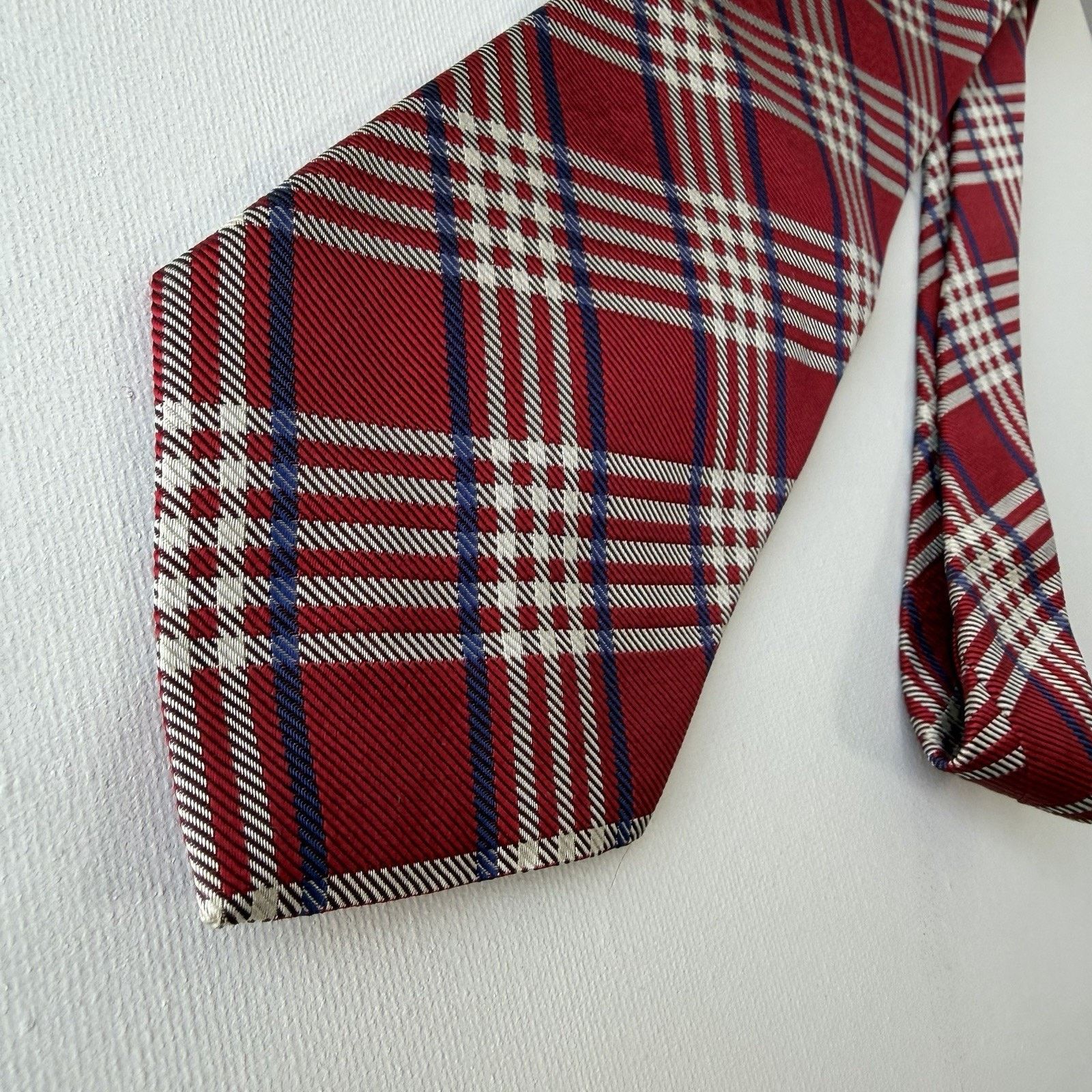 Lauren Ralph Lauren Lauren Ralph Lauren Red Holiday Tartan Silk Tie 90s Vintage Size ONE SIZE - 14 Thumbnail