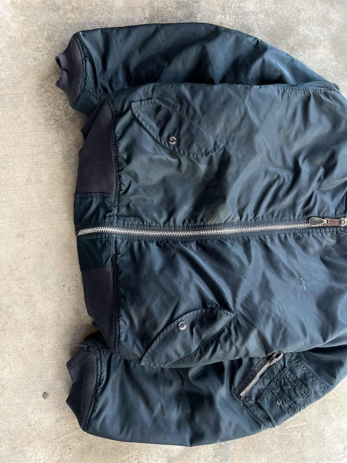 Schott Distressed Vintage Schott Flight Jacket Size US XL / EU 56 / 4 - 4 Thumbnail