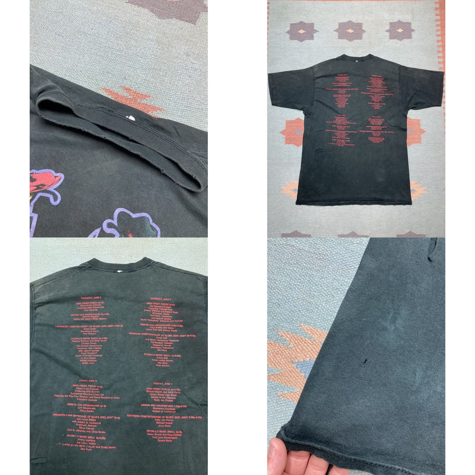 Doublet VINTAGE Chicago blues festival graphic T-Shirt Double-Sided Black Faded Adult XL Shirt Men Black Blues Festival Graphic T-Shirt XL Mens Size US XL / EU 56 / 4 - 9 Thumbnail
