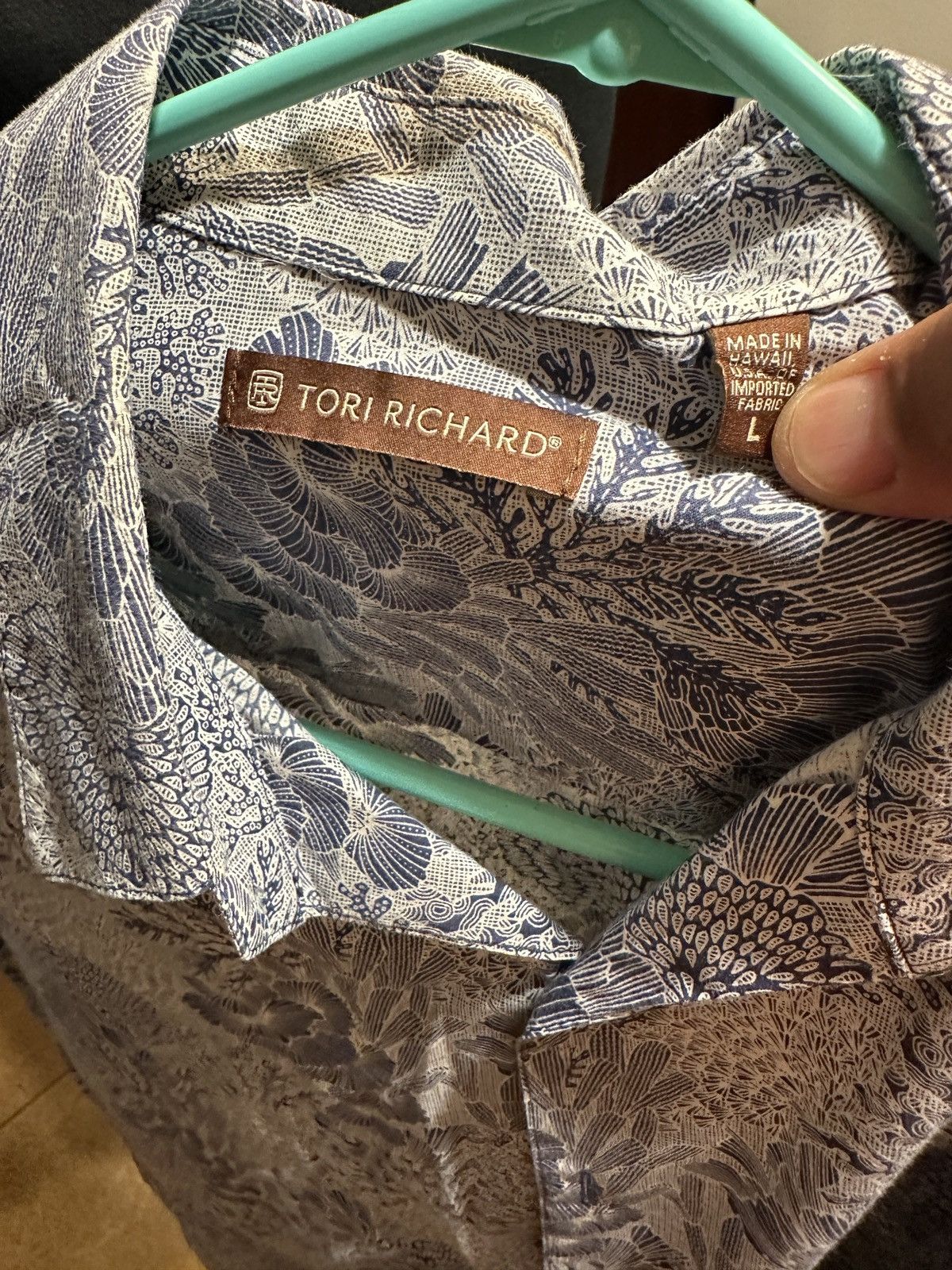 Tori Richard PreOwned Tori Richard Hawaiian Print Blue Men's L Size US L / EU 52-54 / 3 - 4 Thumbnail