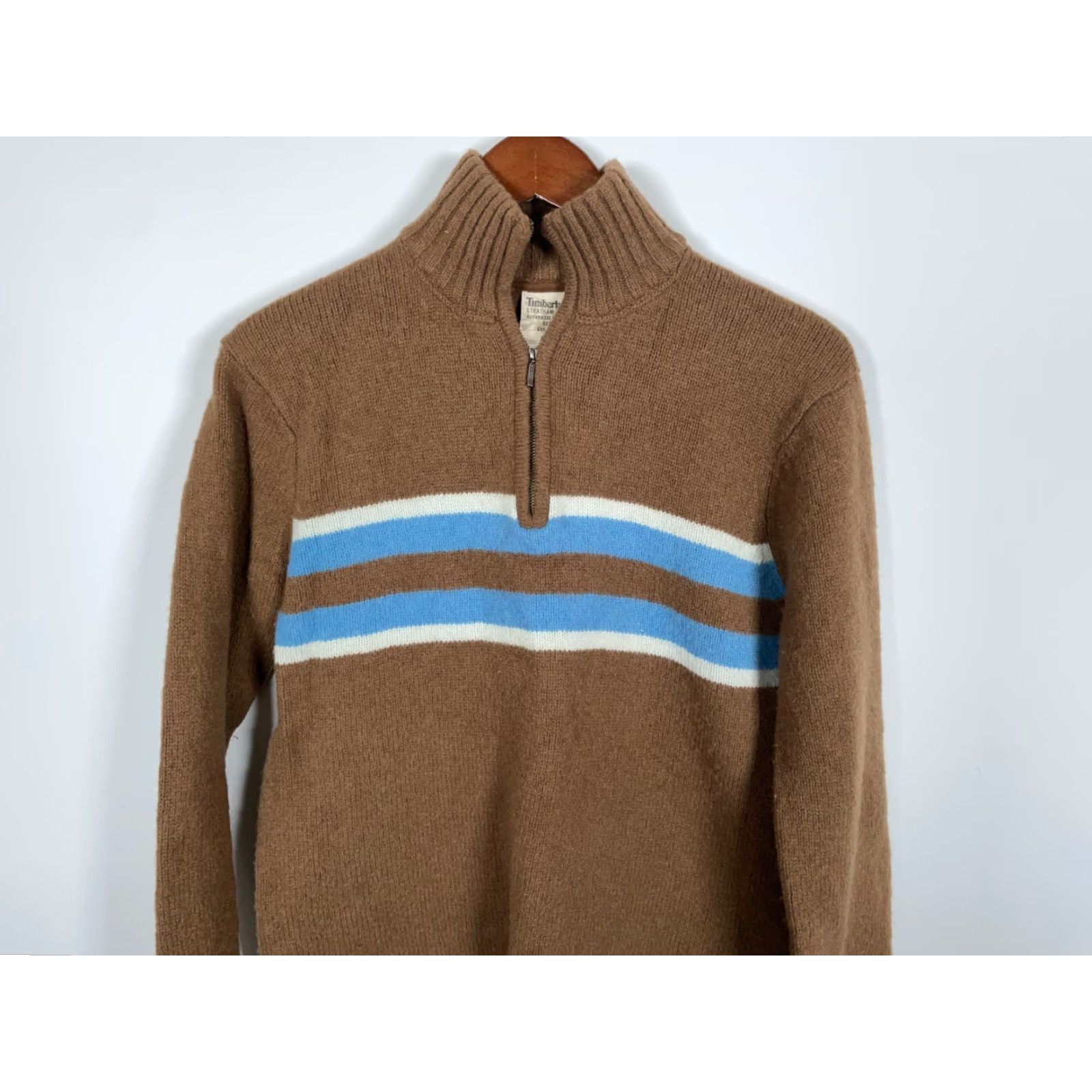 Timberland Timberland Sweater Adult Medium Brown Striped Wool 1/4 Zip Lambs Wool Knit Pullover Preppy Mens Size US M / EU 48-50 / 2 - 4 Thumbnail