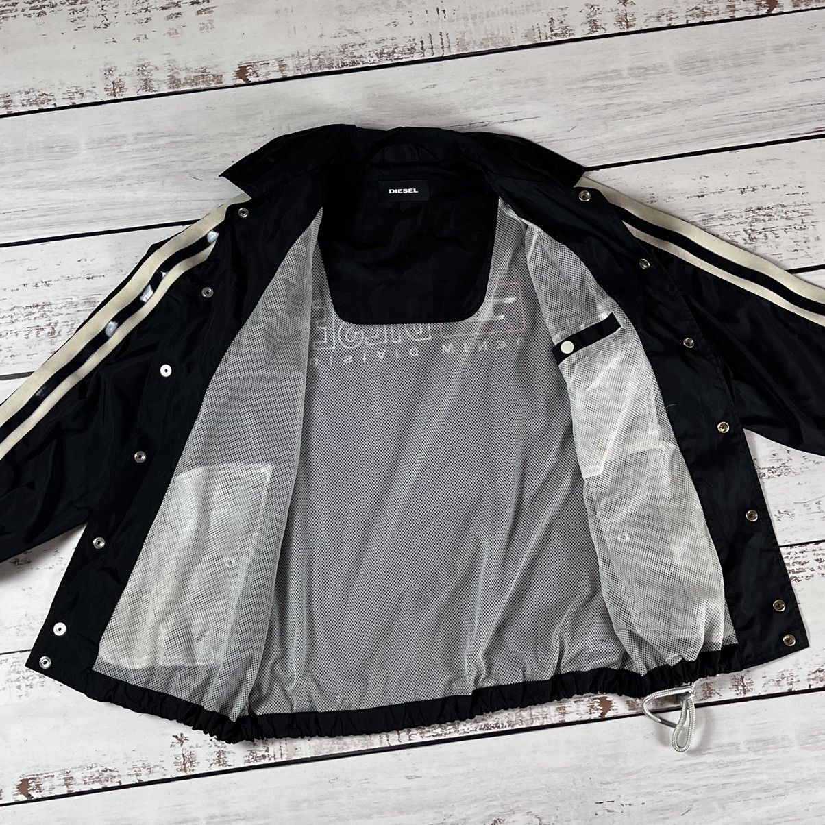Diesel Windbreaker Diesel J-Akito Relahed Fit Black Zip Jacket Y2K Size US S / EU 44-46 / 1 - 14 Thumbnail