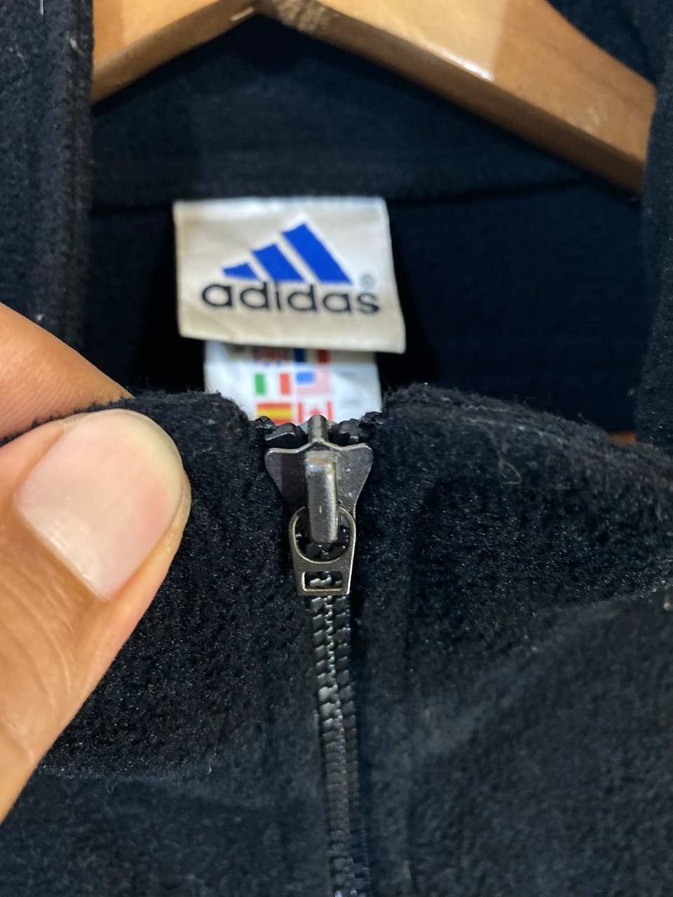 Adidas vintage adidas black fleece jacket Size US XXL / EU 58 / 5 - 6 Thumbnail