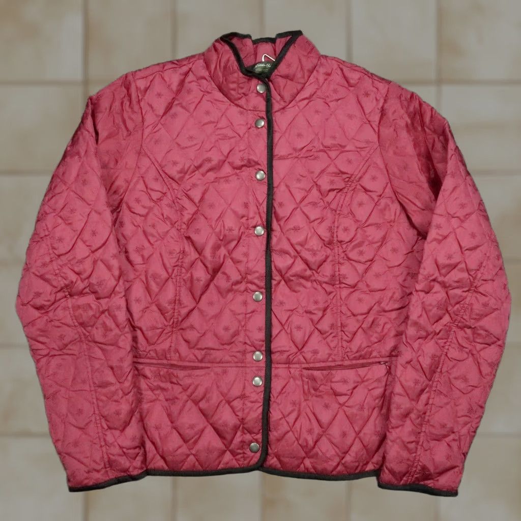 Eddie Bauer Eddie Bauer Jacket Womens Large Tall Pink Goose Down 650 Fill Power Snap Button Jacket Size L / US 10 / IT 46 - 1 Thumbnail