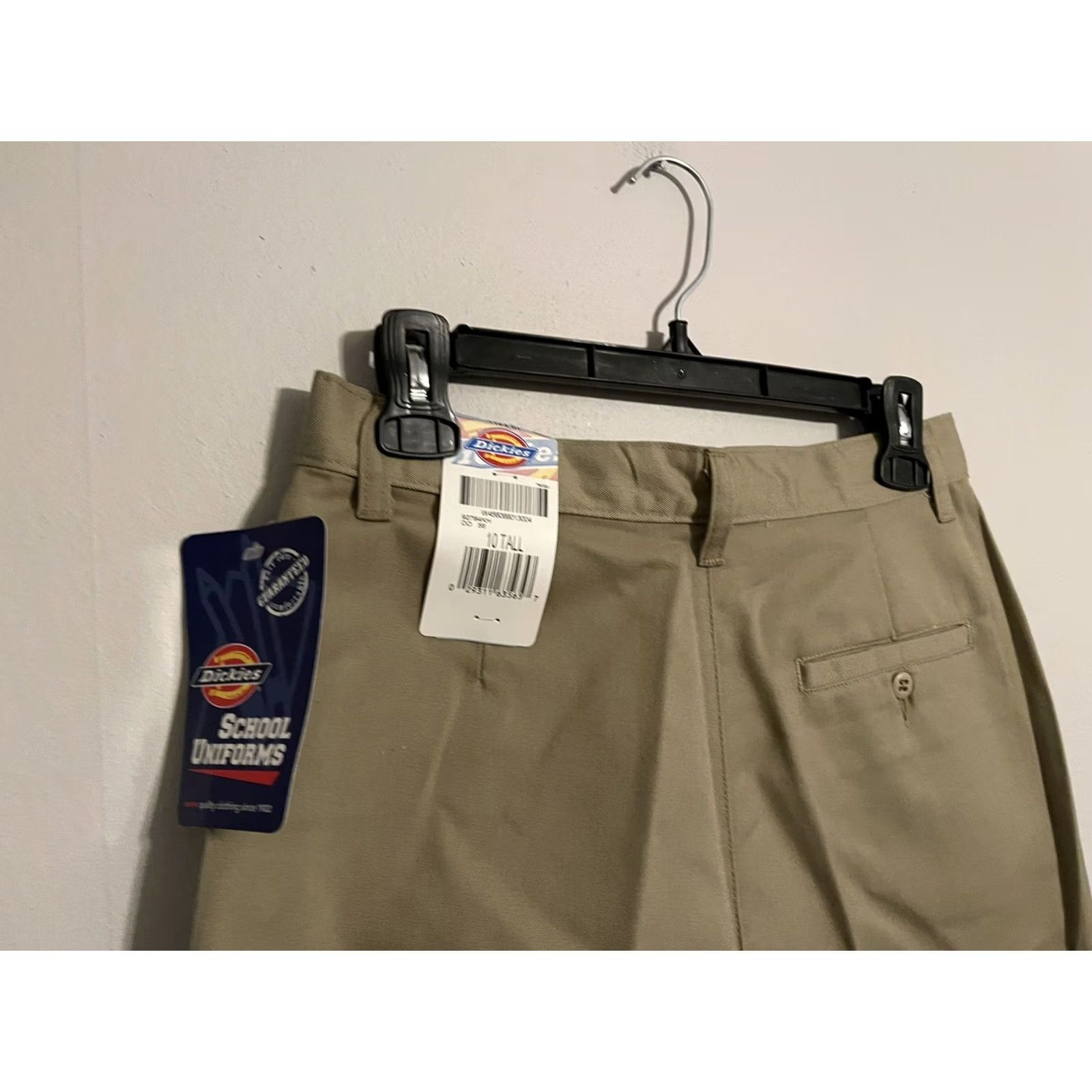 Dickies Dickies School Uniforms Pleated Khaki Beige Work Pants Women's 10 Tall Regular Khakis Twill Cotton Blend Beige Starched Front Womens Size 32" / US 10 / IT 46 - 2 Thumbnail