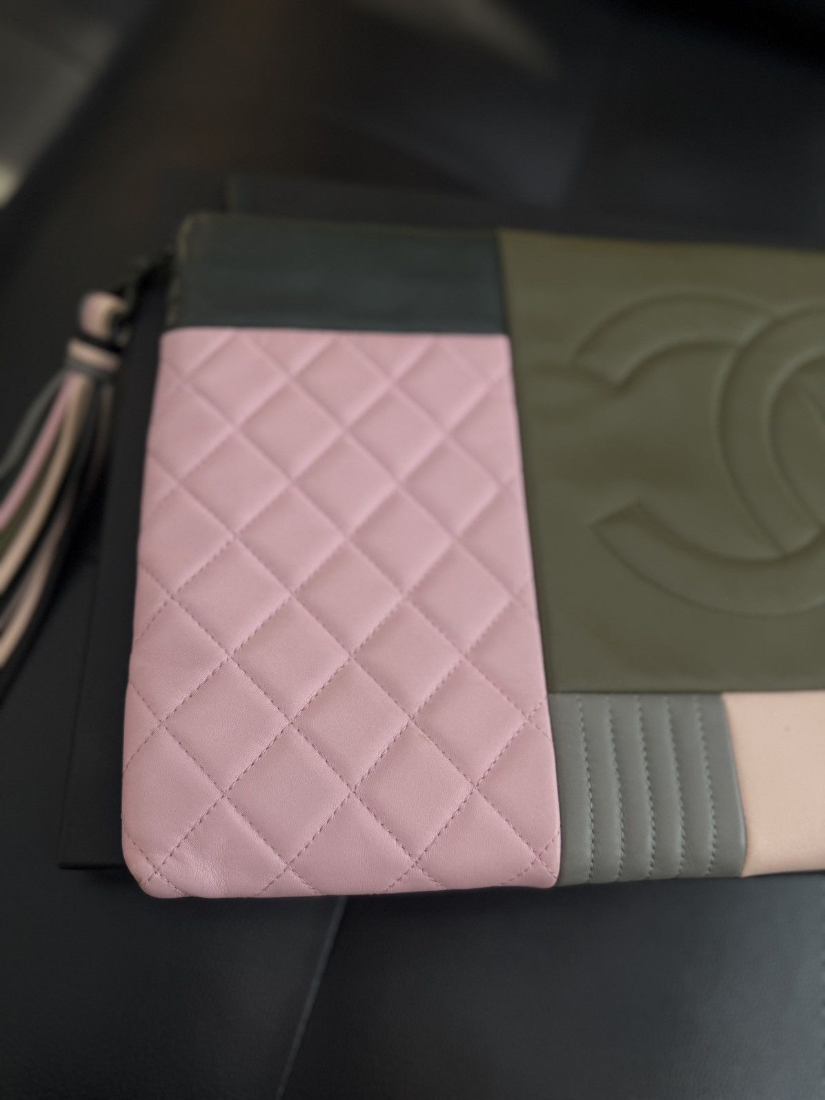 Chanel Chanel Olive & Multicolor Lambskin Patchwork O-Case Size ONE SIZE - 5 Thumbnail