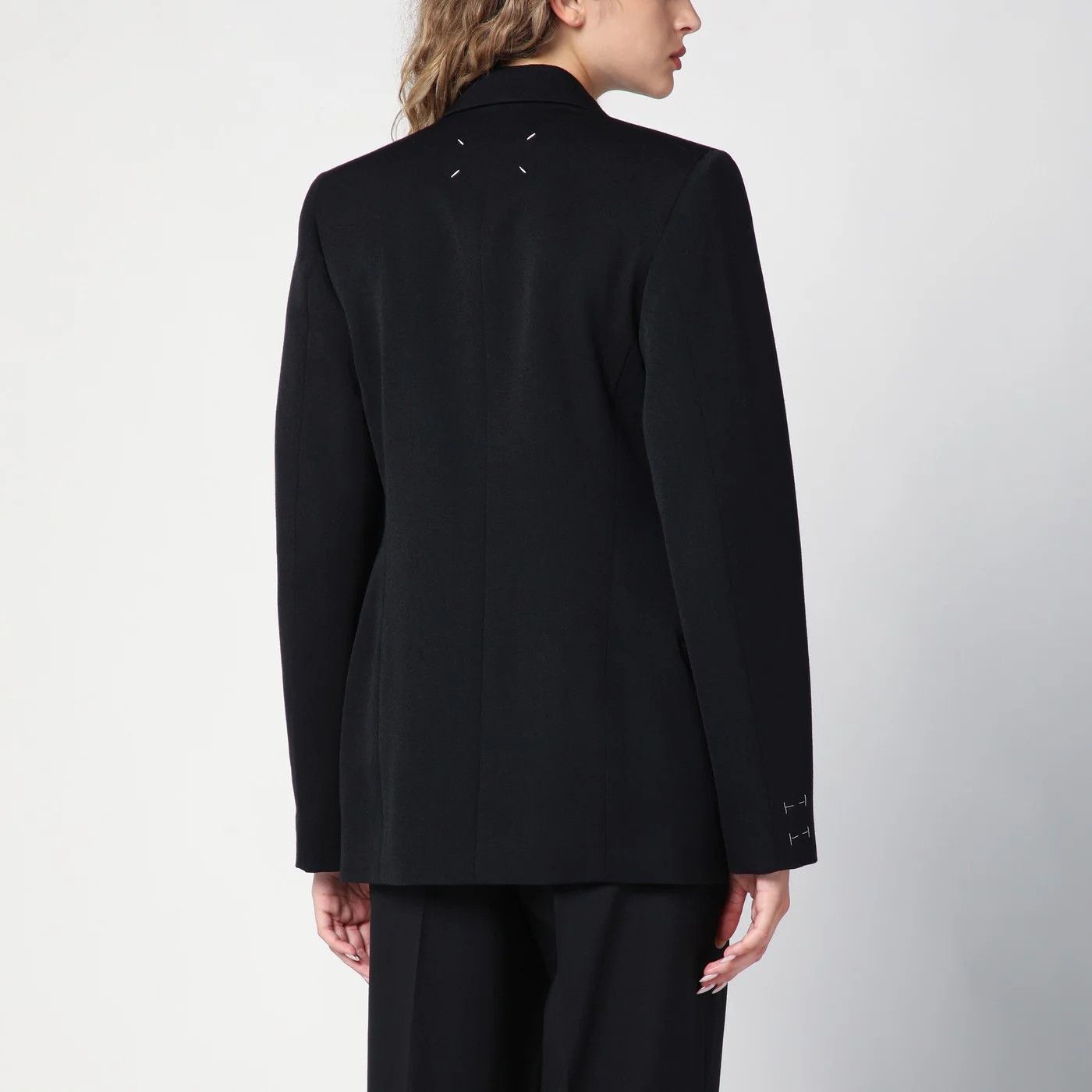 Maison Margiela o1d2blof0426 Wool Double-Breasted Jacket in Black Size L / US 10 / IT 46 - 3 Thumbnail
