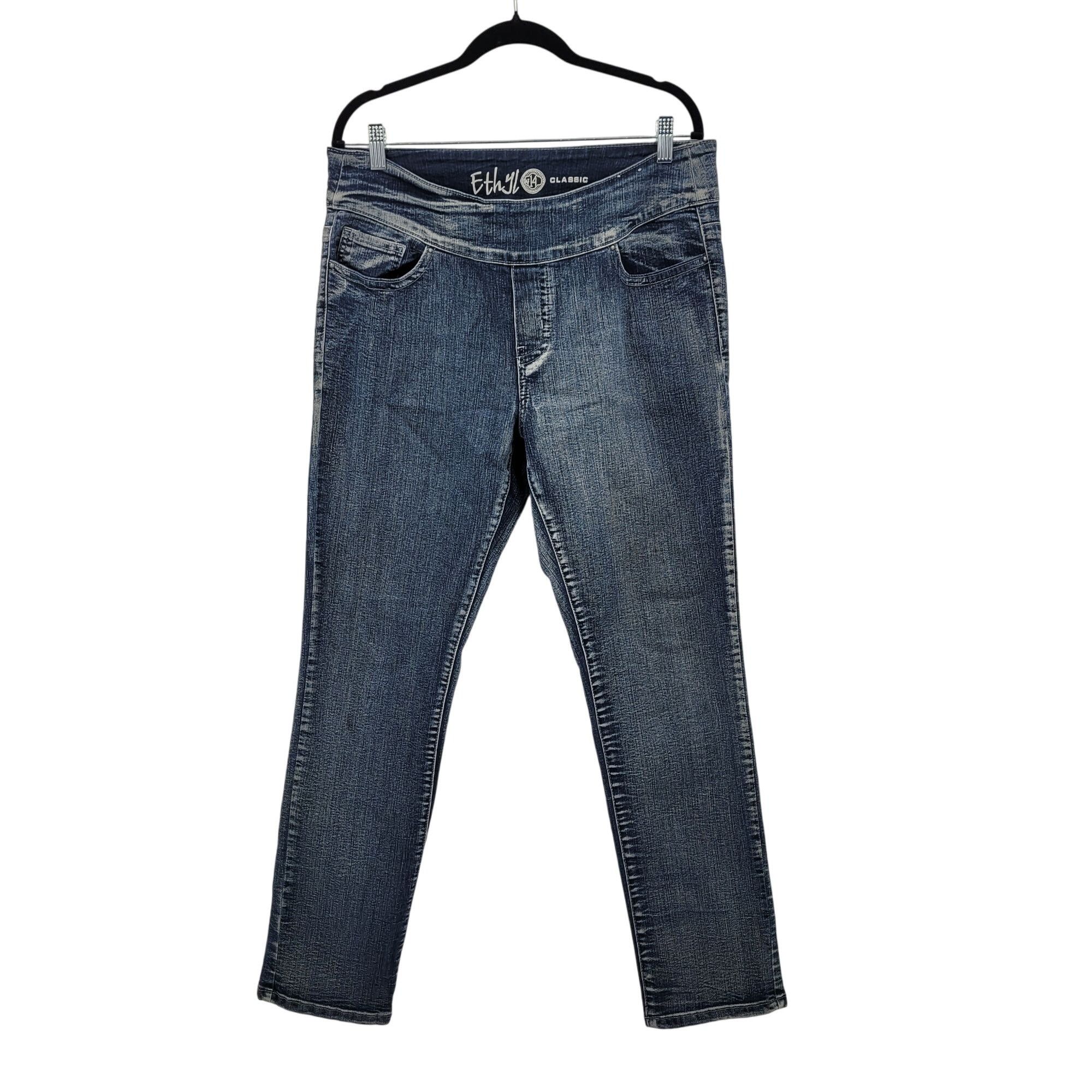 Other Ethyl Classic Womens Stretch Denim Jeans Sz 14 Mid-Rise Slim Size 36" / US 14 / IT 50 - 2 Thumbnail
