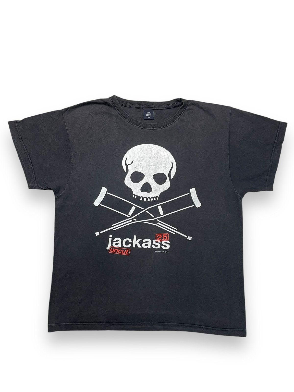 Mtv × Vintage VINTAGE JACKASS 2.5 UNCUT T SHIRT MOVIE MTV PROMO Y2K SKULL Size US XL / EU 56 / 4 - 1 Thumbnail