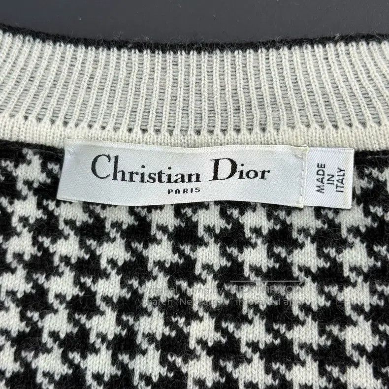 Dior Dior Black and white checkered classic logo cashmere sweat Size S / US 4 / IT 40 - 5 Thumbnail