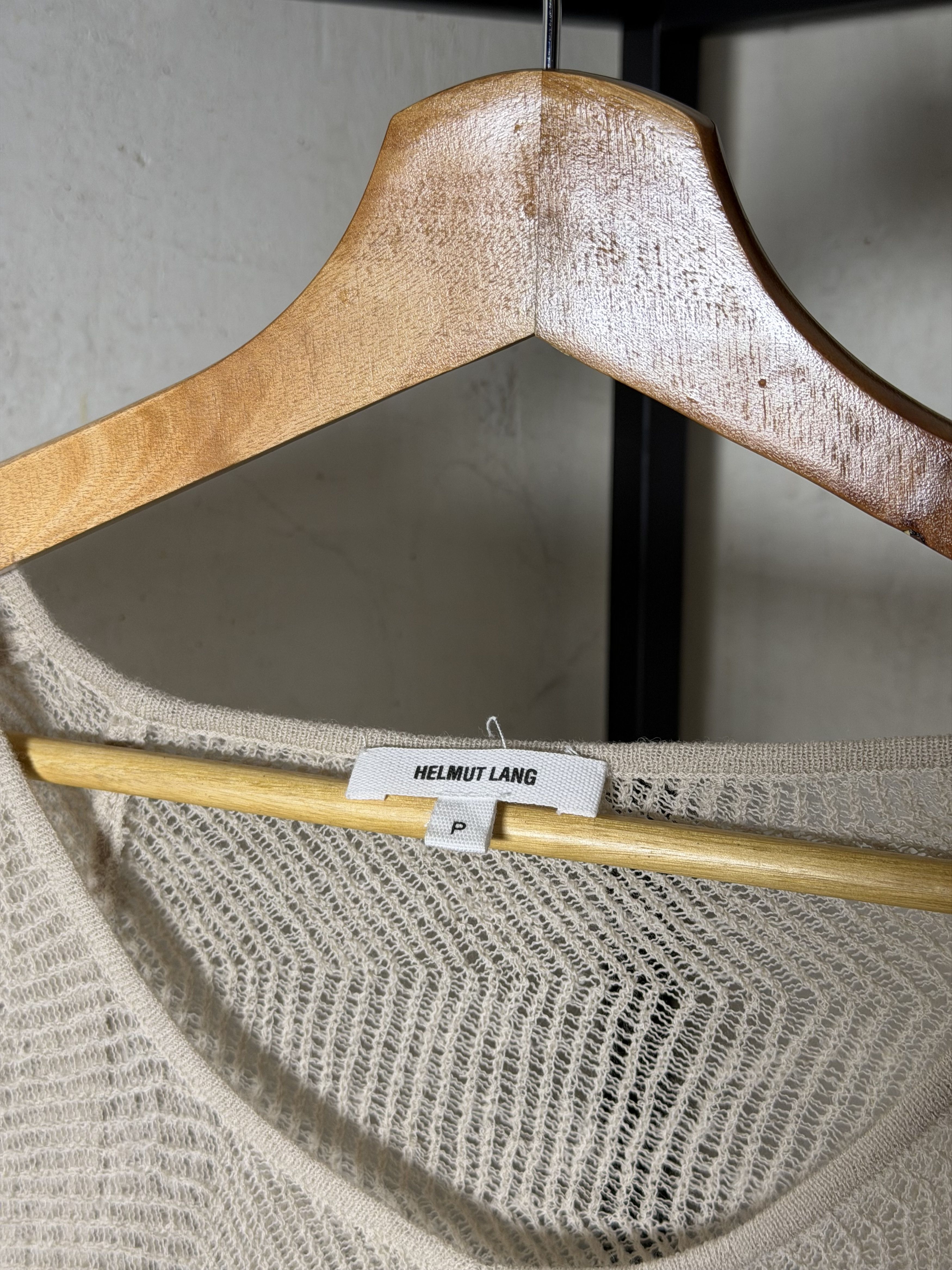 Helmut Lang HELMUT LANG Asymmetrical Hem Beige Gauze Knitted Long Sleeve Size M / US 6-8 / IT 42-44 - 3 Thumbnail