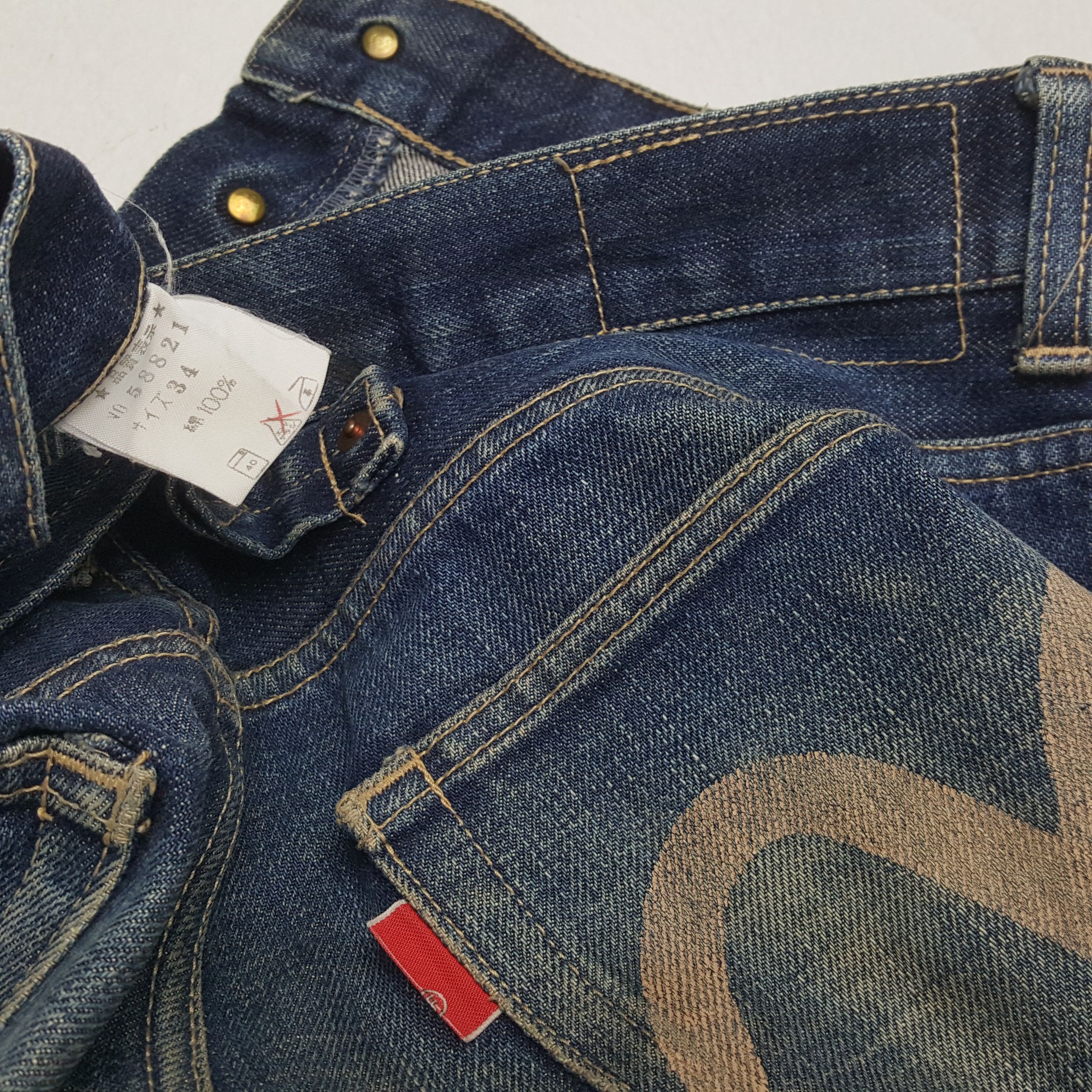 Japanese Brand × Vintage EVISU Japanese Brand Fashion Style Custom Daicock Jeans Size US 33 - 15 Thumbnail