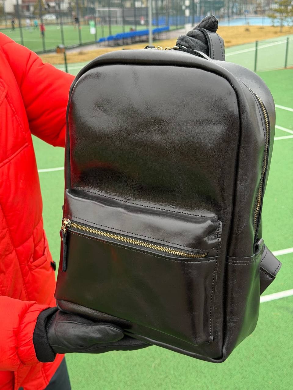 Handmade Leather backpack. Genuine leather Size ONE SIZE - 2 Thumbnail