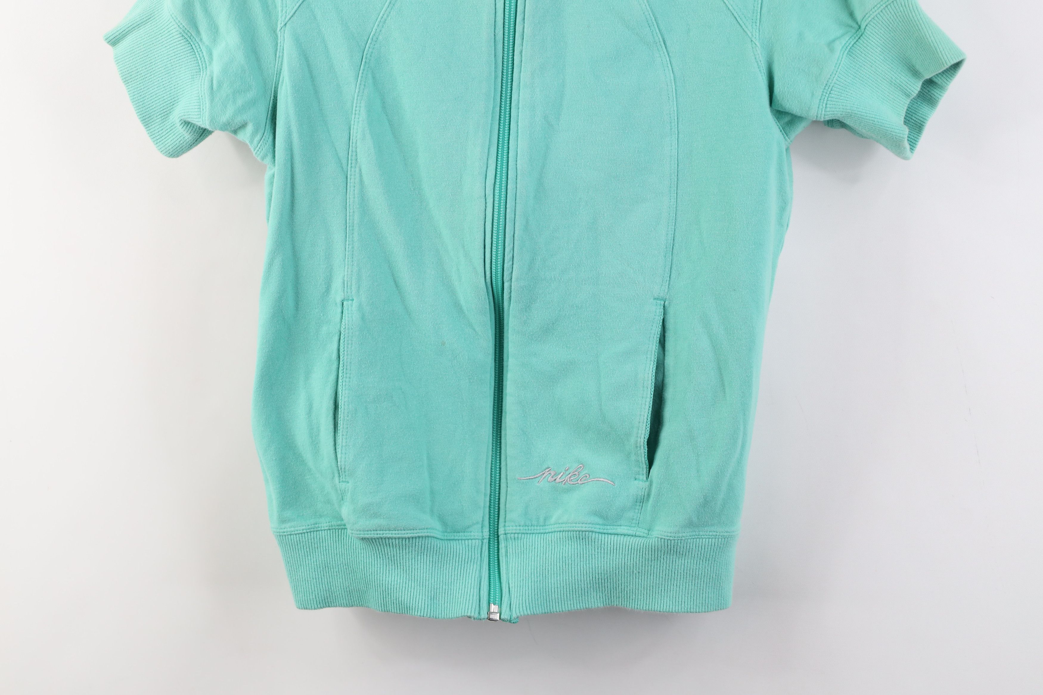 Nike Vintage Y2K Nike Cropped Short Sleeve Full Zip Hoodie Size M / US 6-8 / IT 42-44 - 3 Thumbnail