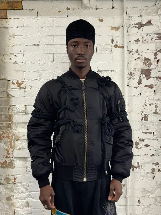 PHENOMENON AW2010 Phenomenon Knot Black Nylon Bomber Jacket Size US XS / EU 42 / 0 - 2 Thumbnail