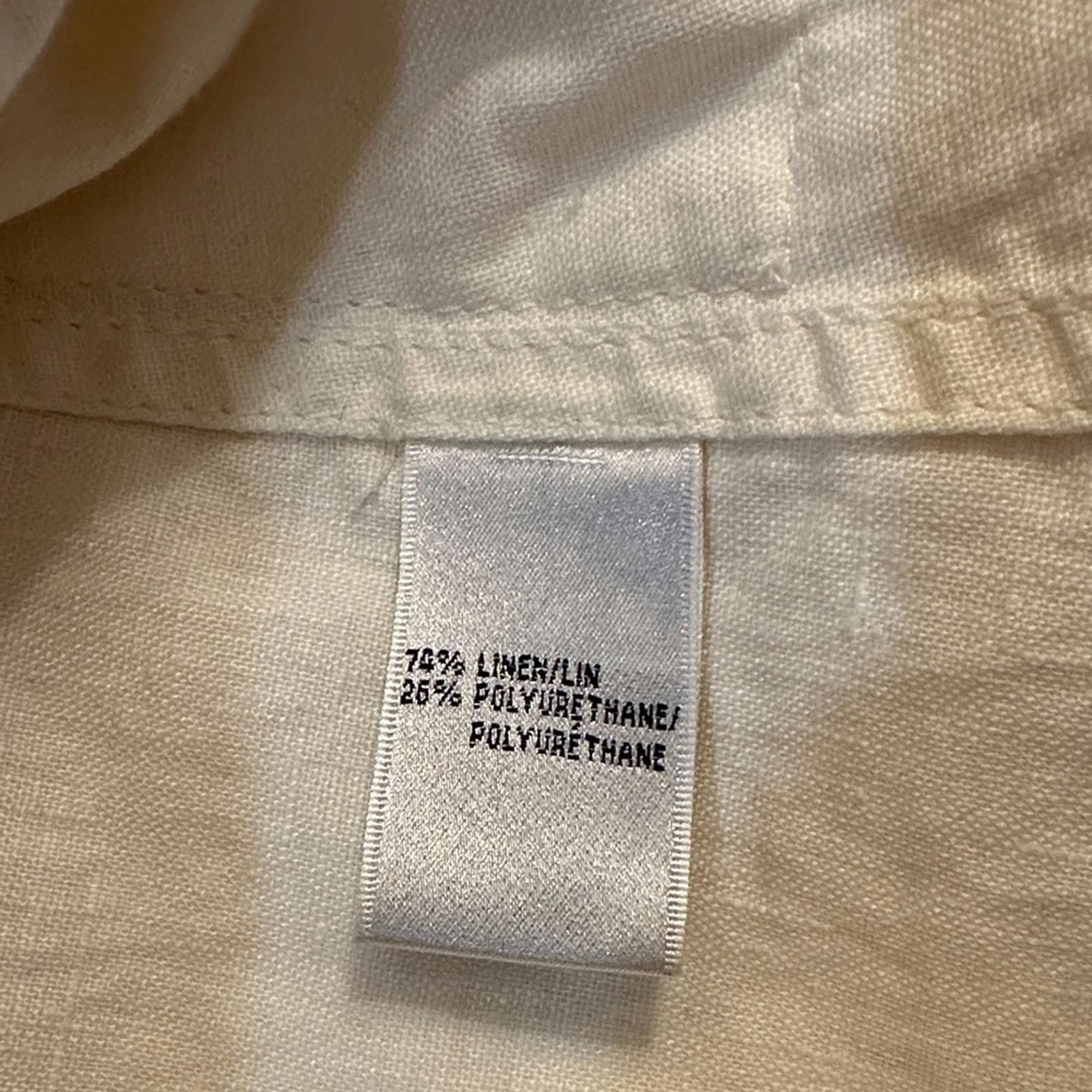Other Lafayette 148 Small Waxy Linen Trench Coat Women Cream Belt Size S / US 4 / IT 40 - 6 Thumbnail
