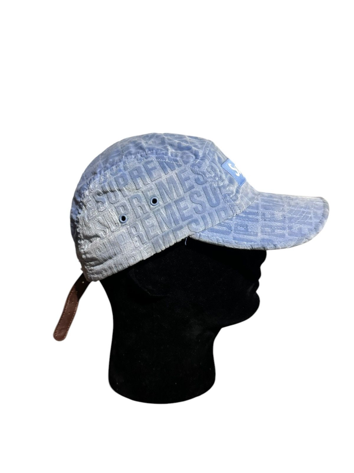 Supreme Supreme Velvet Pattern Camp Cap Light Blue OS Size ONE SIZE - 4 Thumbnail
