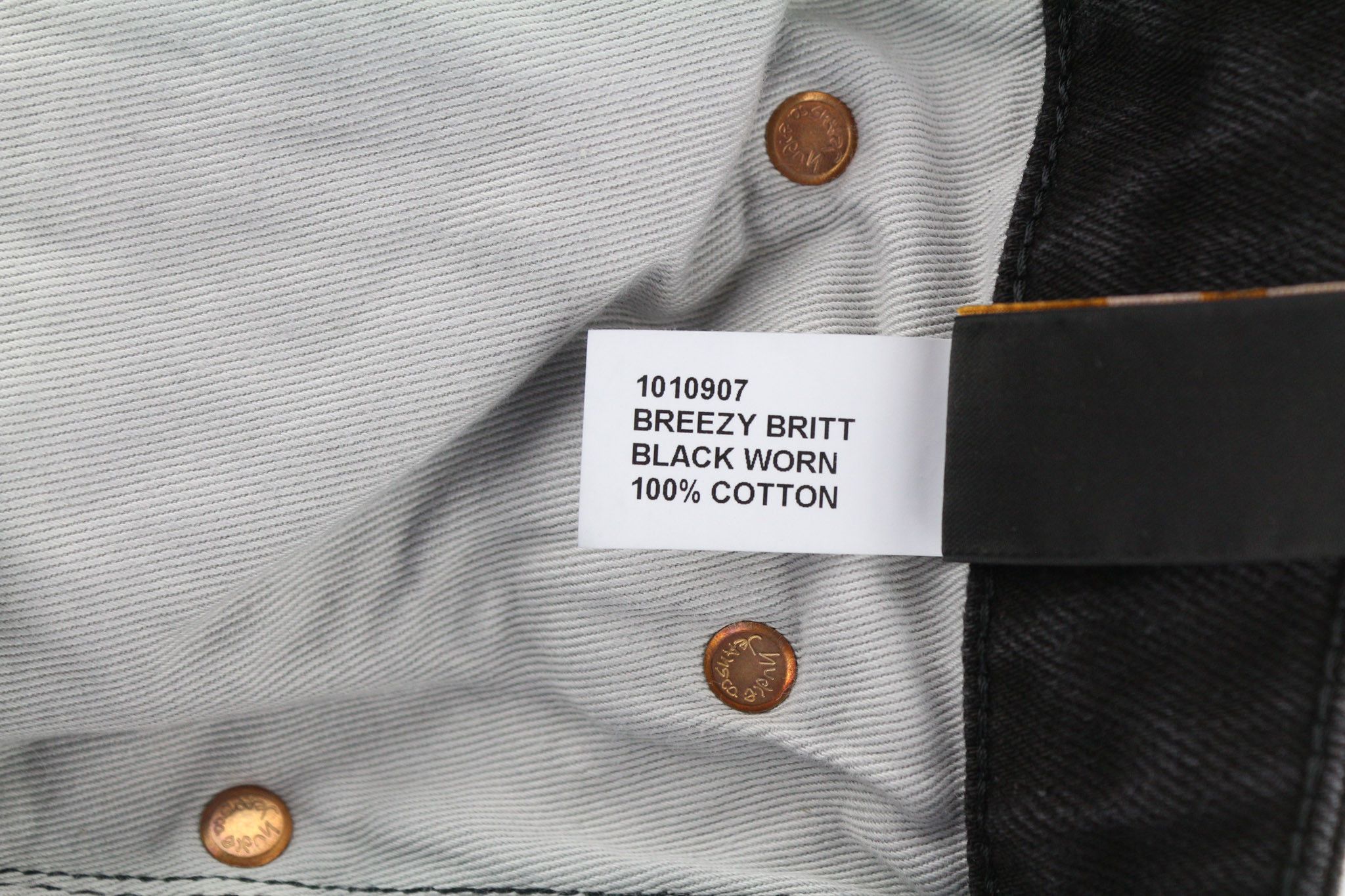 Nudie Jeans BREEZY BRITT W26/L26 Black Cotton Jeans 80685 Size 26" / US 2 / IT 38 - 7 Thumbnail