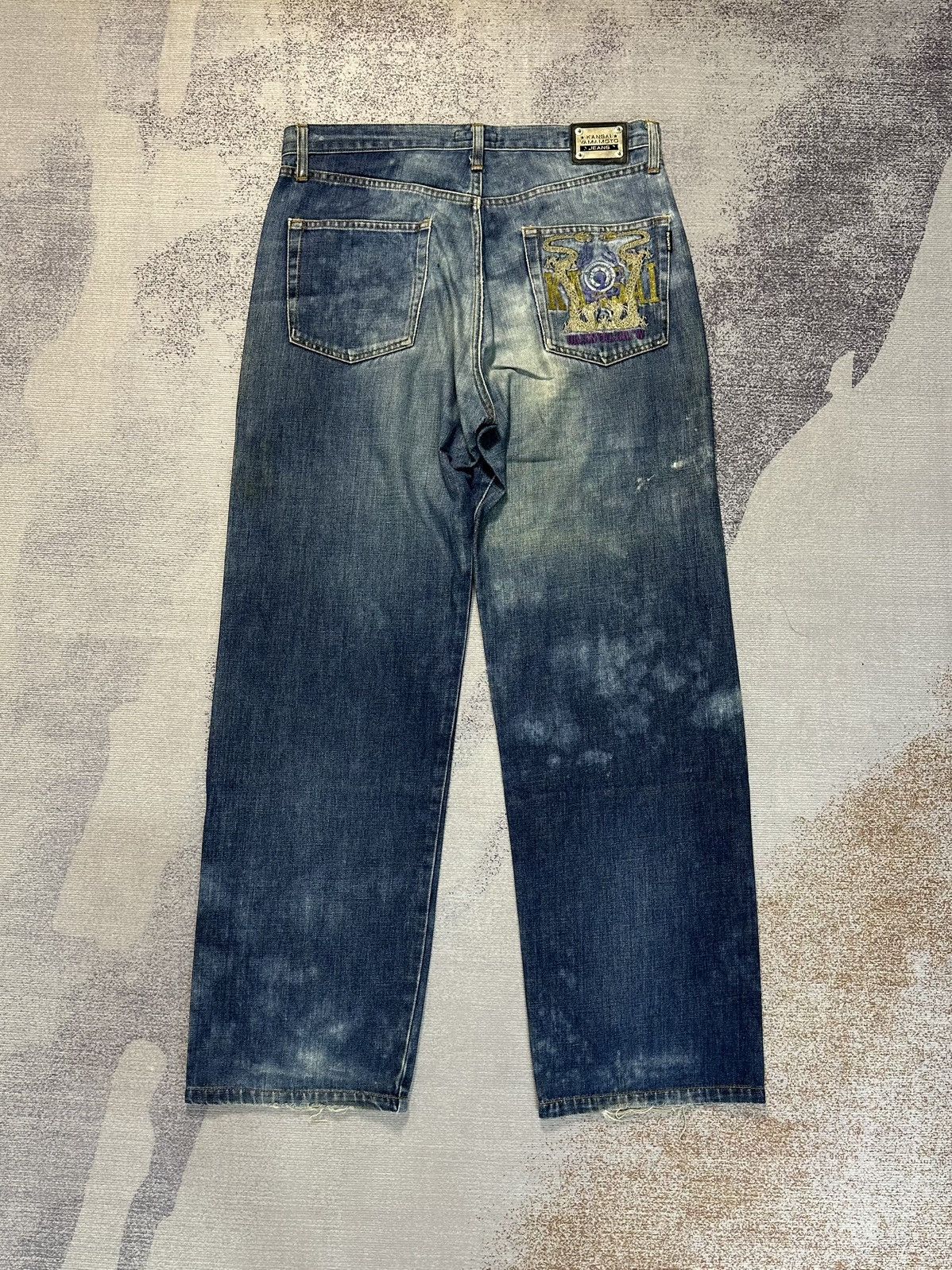 Kansai Yamamoto Kansai Yamamoto Baggy Washed Jeans Size US 32 / EU 48 - 2 Thumbnail