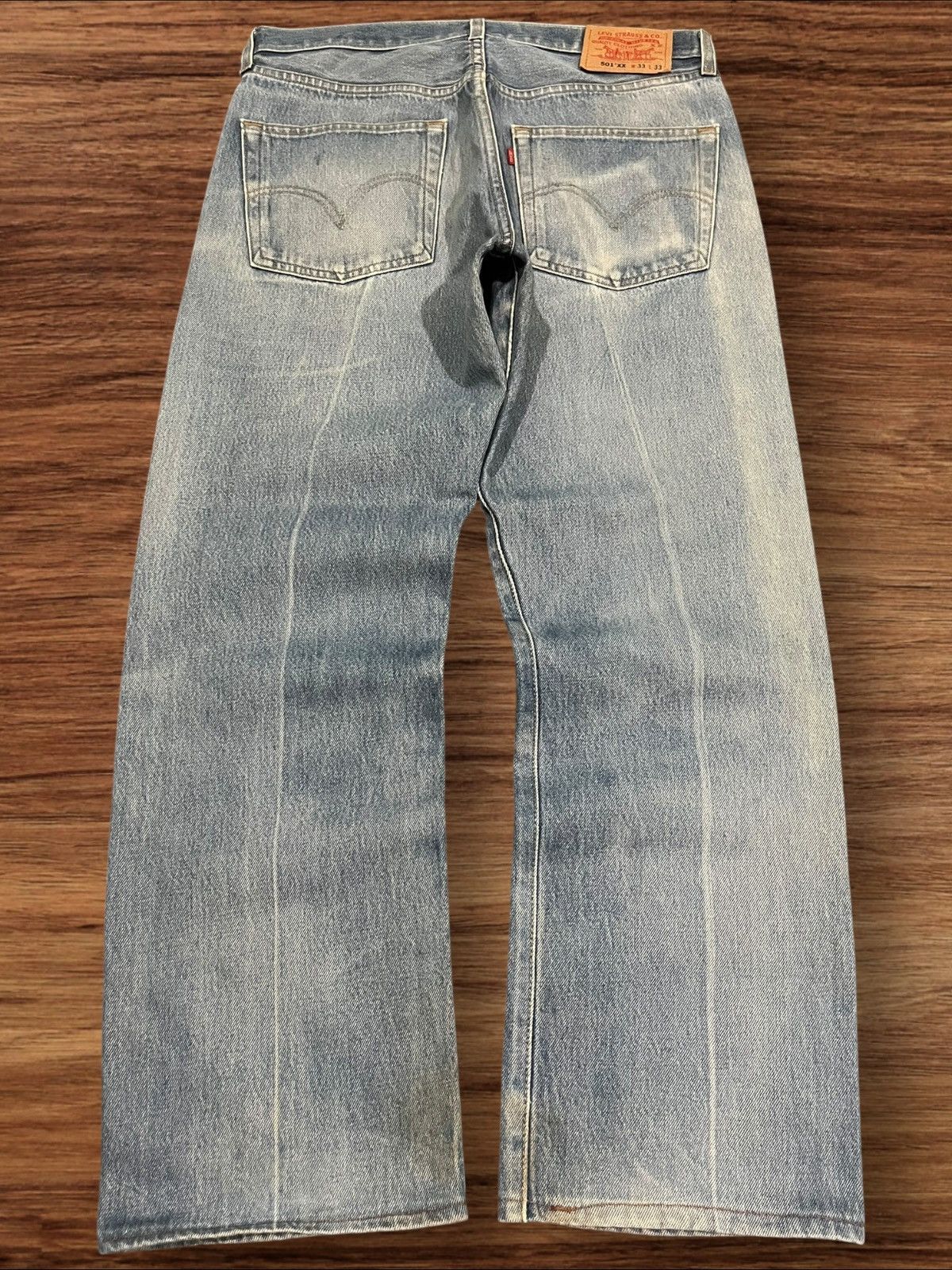 Levi's Levi’s 501 XX Vintage Inspired Washed Button Fly Blue Jeans Size US 33 - 2 Thumbnail