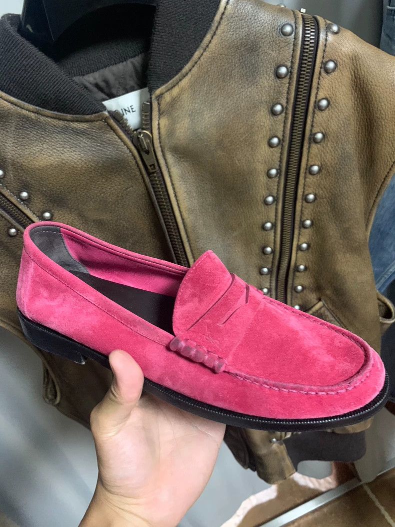 Saint Laurent Paris Saint Laurent Paris 2020FW Pink suede loafer shoe Size US 8 / EU 41 - 1 Thumbnail