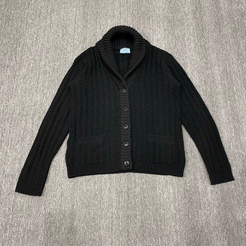 Prada Prada Black Wool Knit Cardigan Sweater- DMC Size US L / EU 52-54 / 3 - 1 Thumbnail