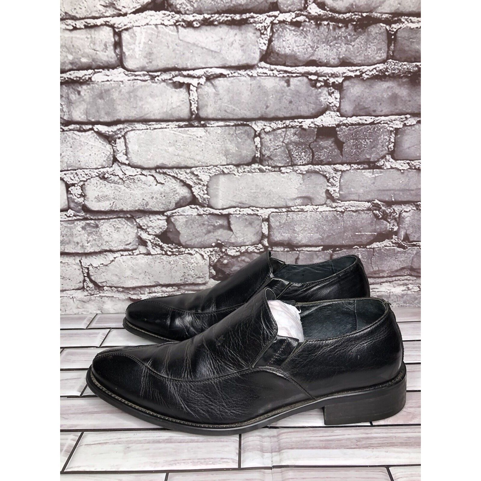 Other Via Spiga Delano Black Leather Pointed Loafers Dress Shoes M Size US 7 / EU 40 - 14 Thumbnail