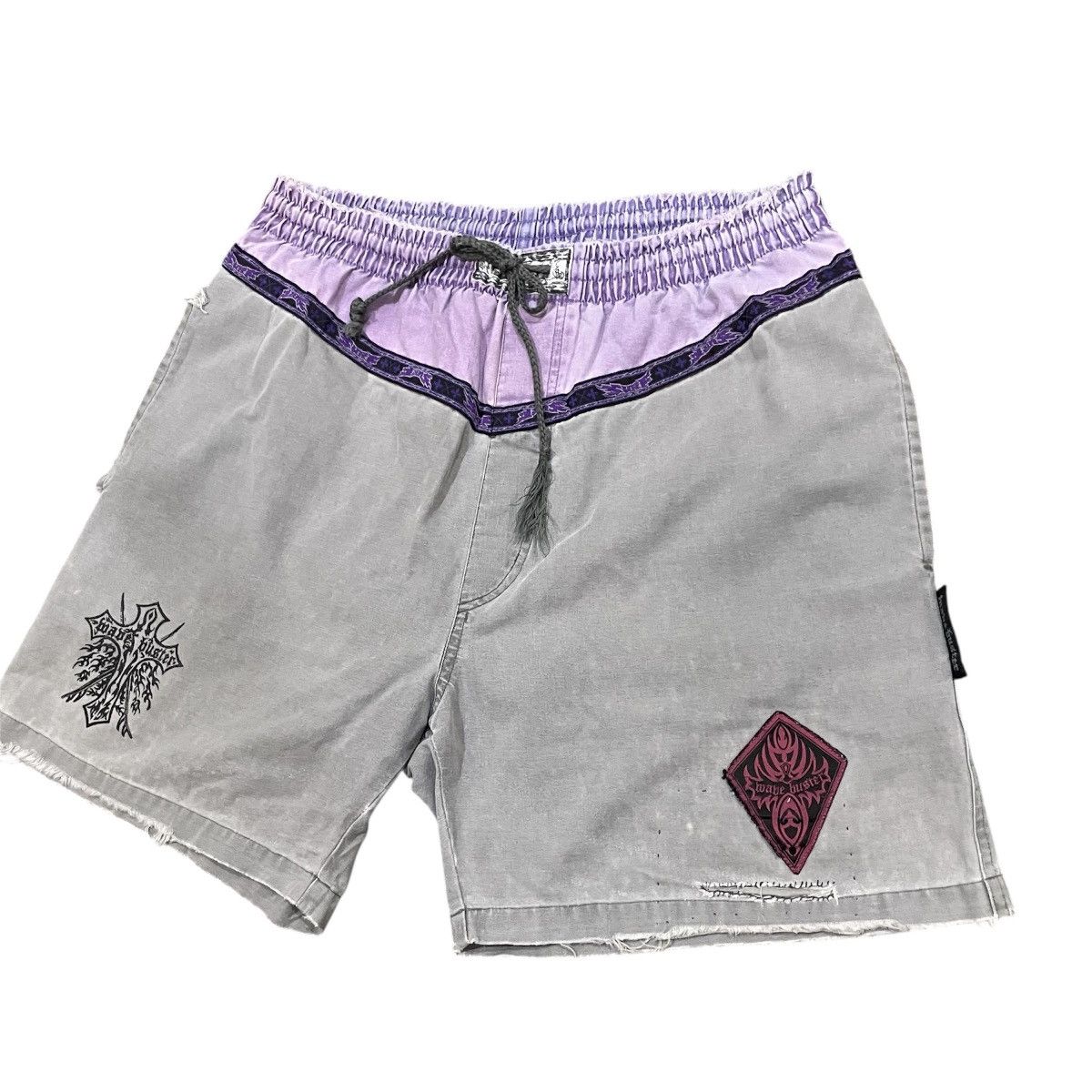 Sun Surf Vintage Baggy Skate Shorts Grey Canvas Wave Buster Tribal Size US 32 / EU 48 - 2 Thumbnail