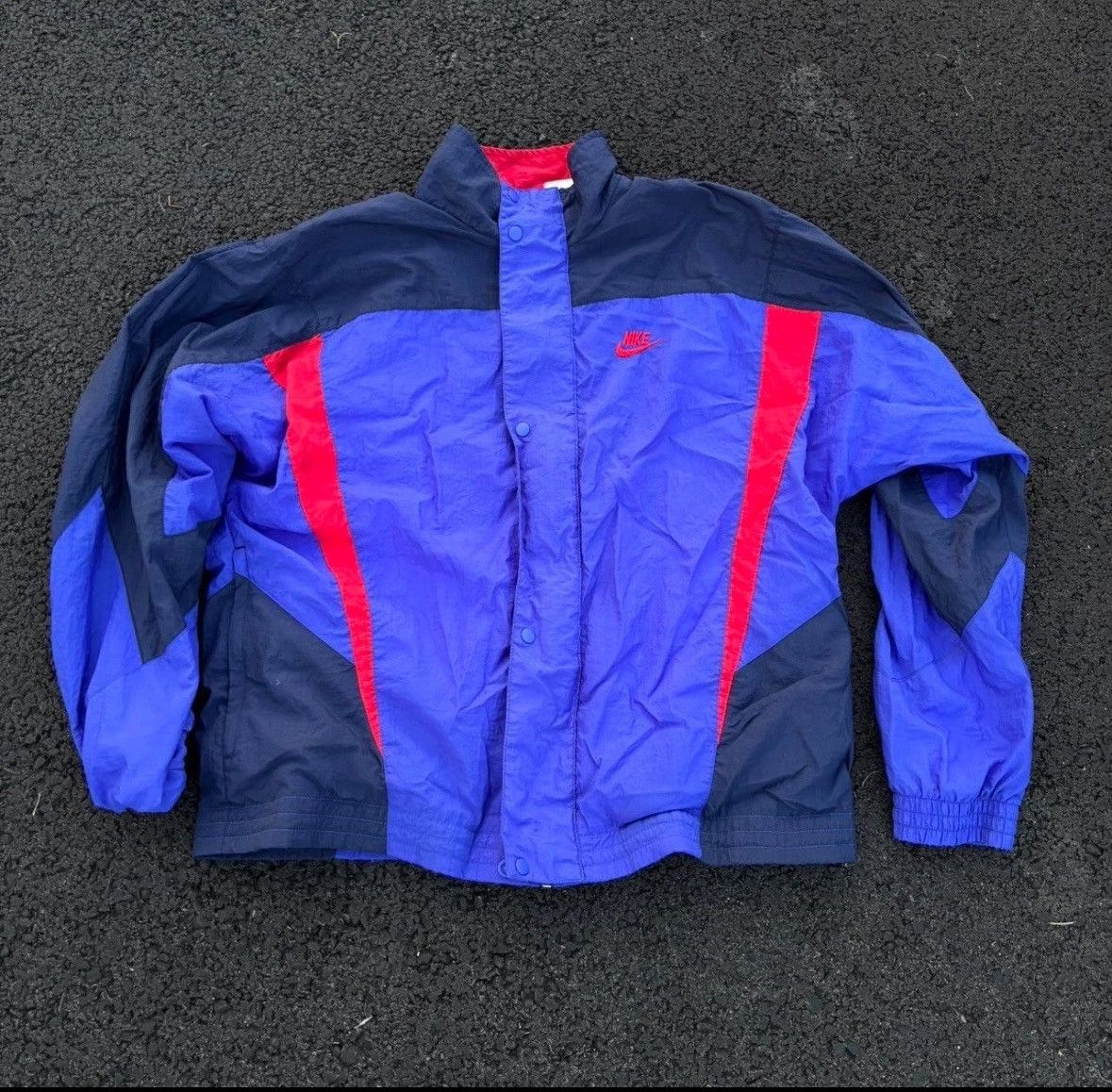 Nike Vintage Nike Windbreaker S Red Blue 90’s Nike Size US S / EU 44-46 / 1 - 1 Thumbnail