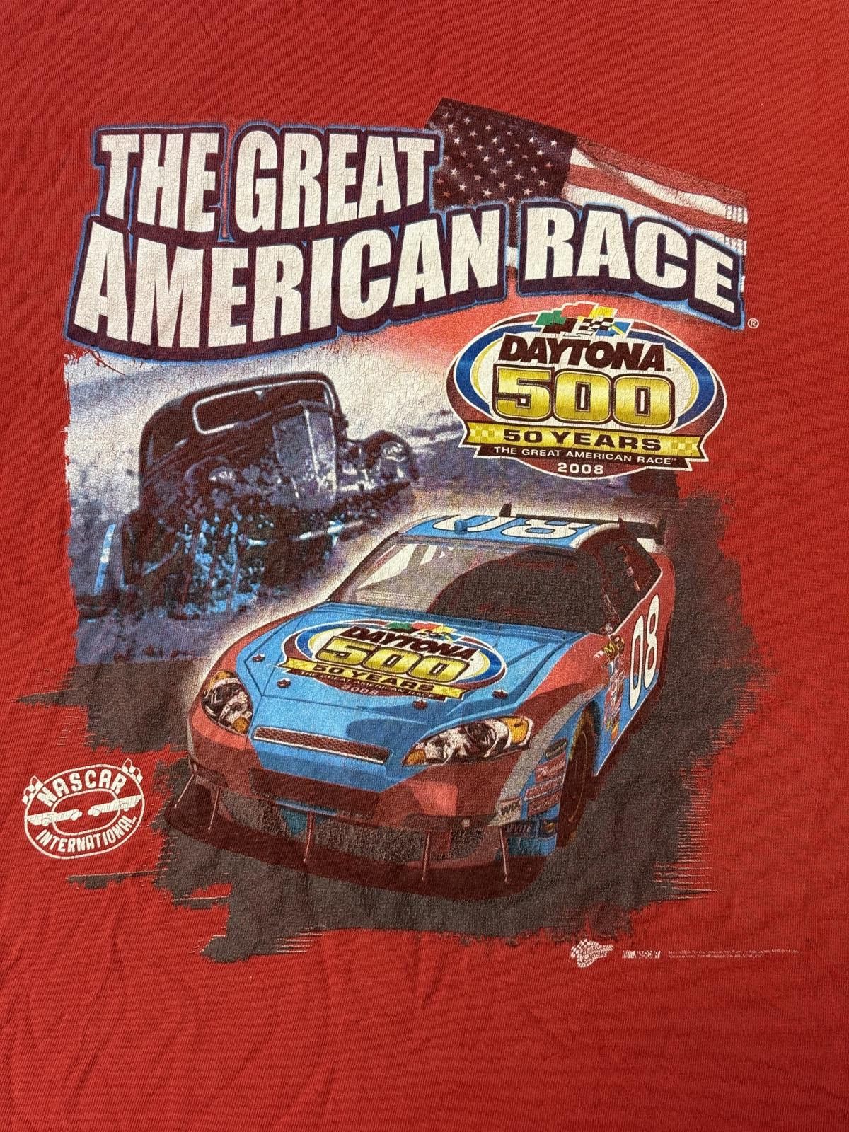 Designer Faded Nascar Daytona 500 T-shirt 2008 Great American Race XL Size US XL / EU 56 / 4 - 3 Thumbnail