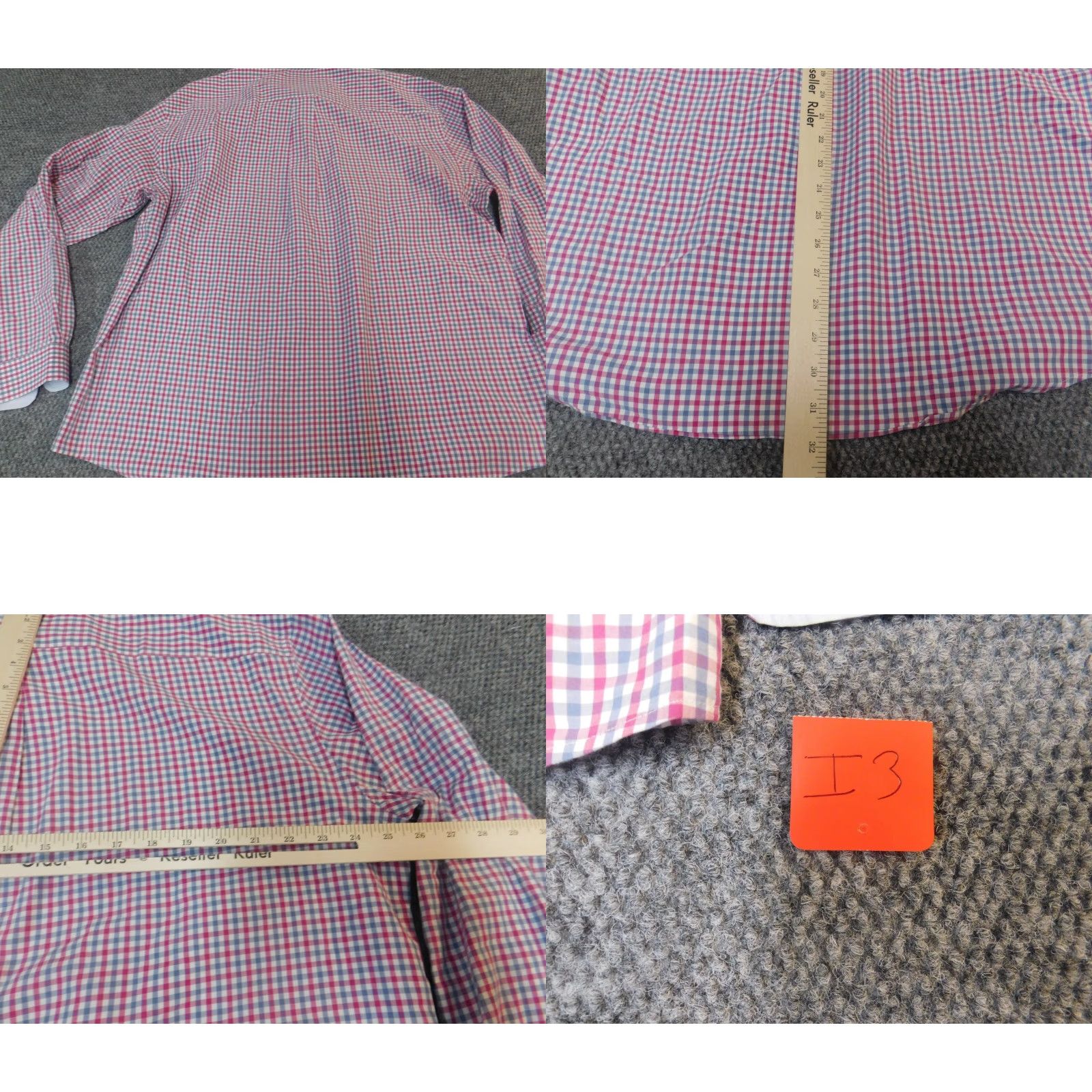 Jos. A. Bank Jos A Bank Mens Shirt XL Red Plaid Button-Up Collared Long Sleeve Button-Down Manchets Size US XL / EU 56 / 4 - 8 Thumbnail