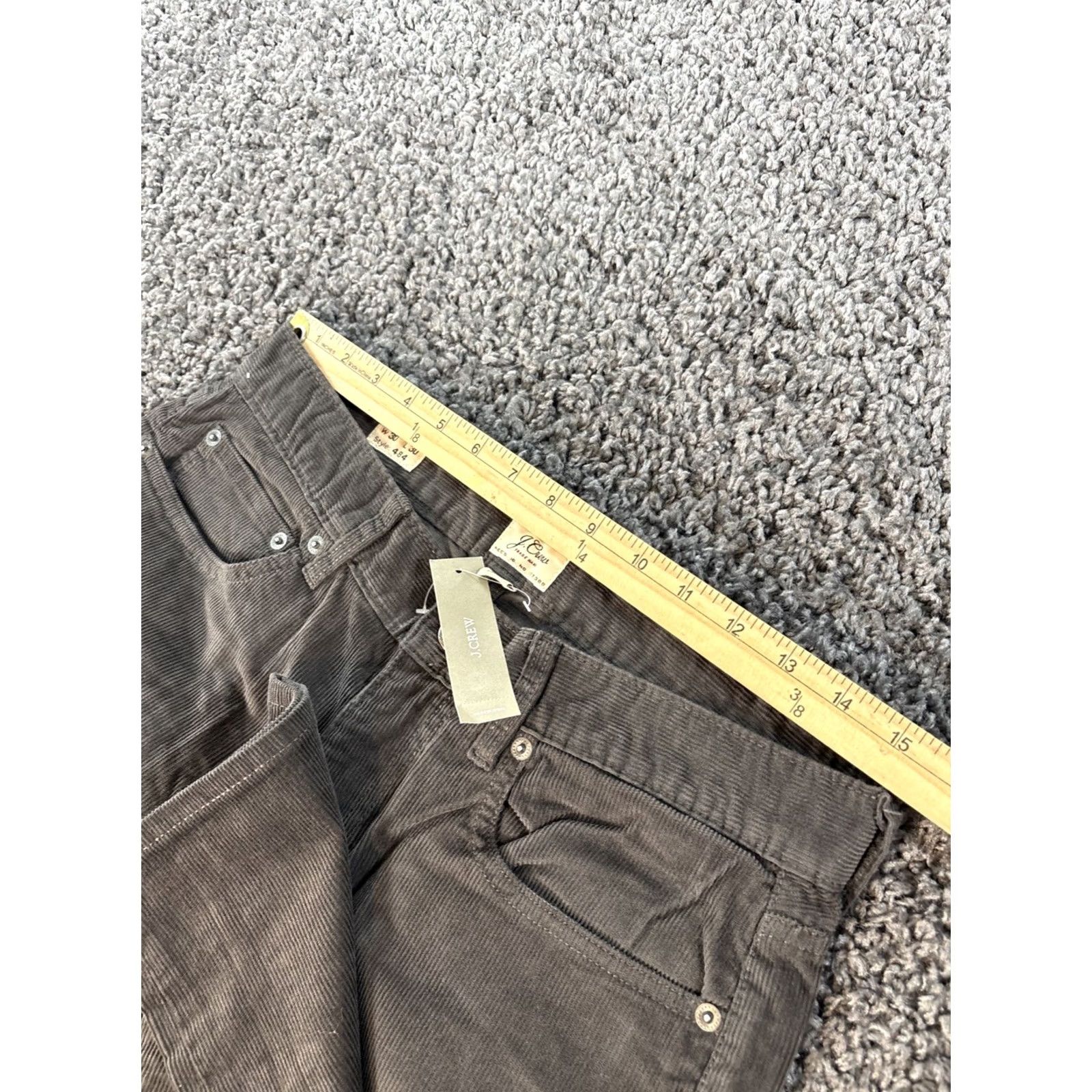 J.Crew J.CREW 484 Slim-fit Pants Mens 30x30 Gray Corduroy Straight Leg Chino Flat Front Stretch 5-Pocket Size US 30 / EU 46 - 4 Thumbnail