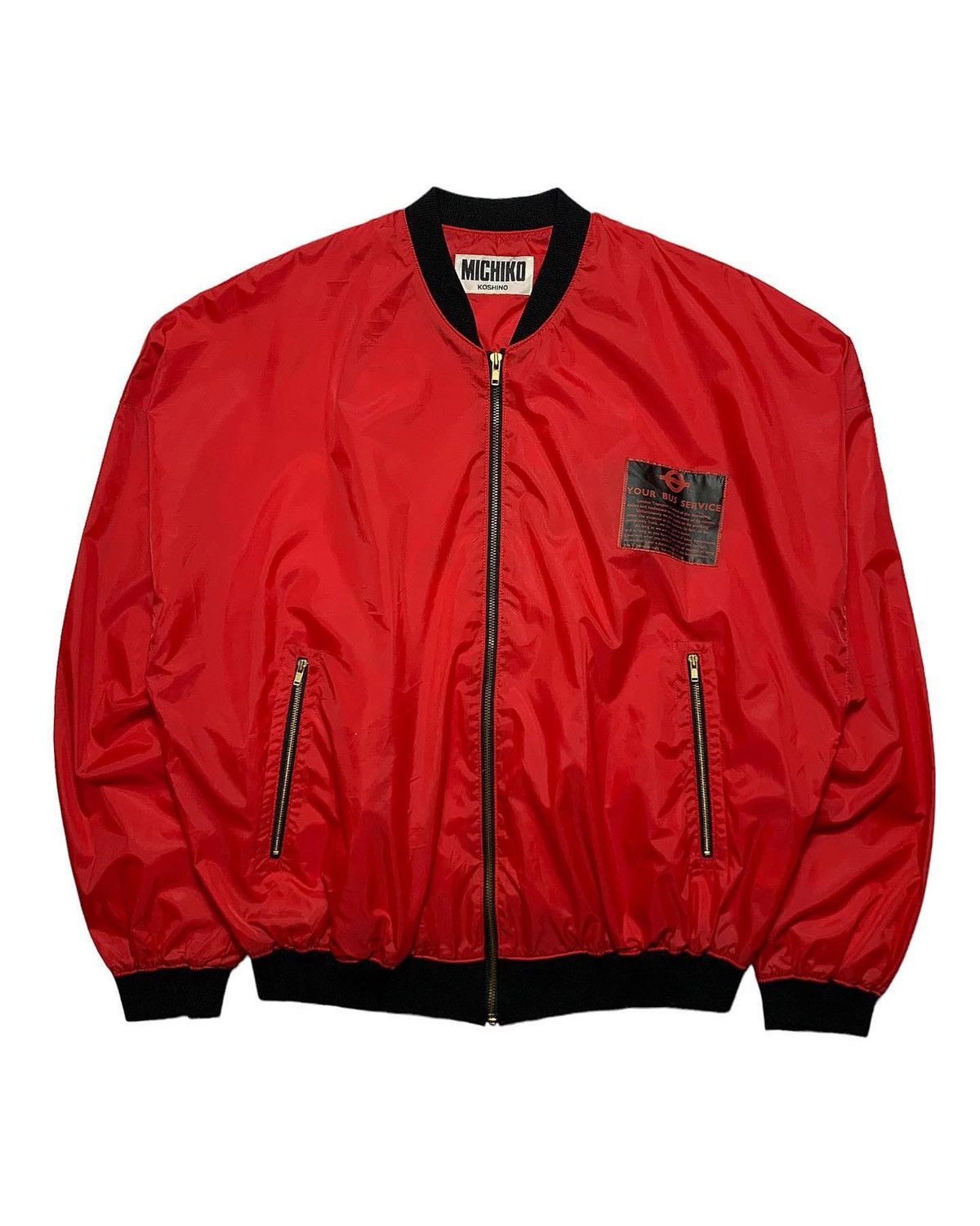 image of Michiko Koshino London Michiko London Nylon Bomber Jacket in Red, Men's (Size 2XL)