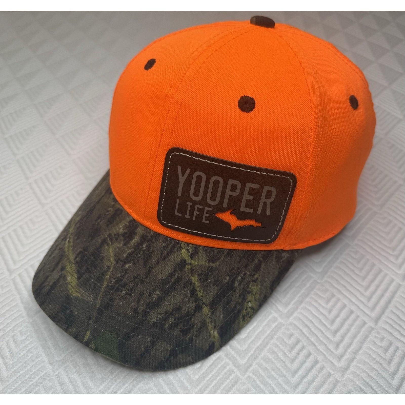 Port Authority YOOPER - Orange CAMO Hunting Fishing Hat Cap SnapBack - UP Size ONE SIZE - 1 Thumbnail