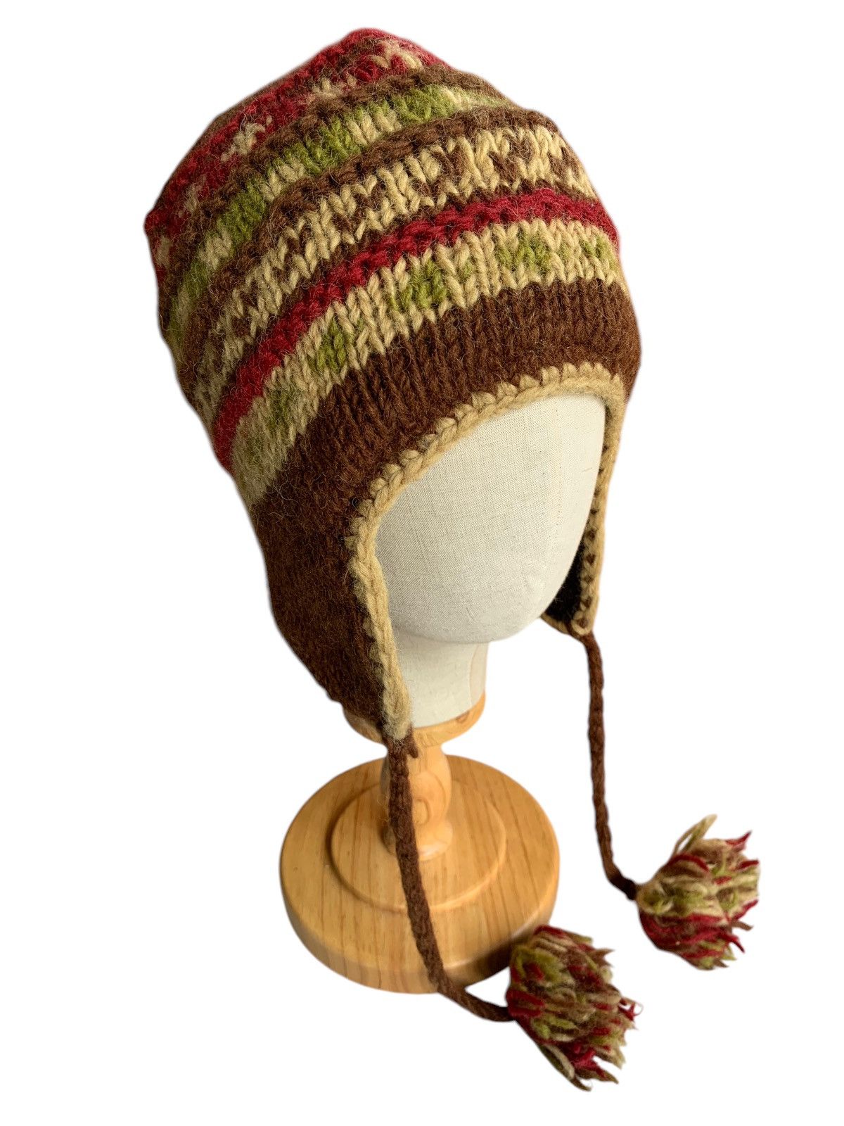 Japanese Brand × Kapital × Vintage Knitted Crochet Wool Earflap Winter Sessions Beanie Hats Size ONE SIZE - 3 Thumbnail