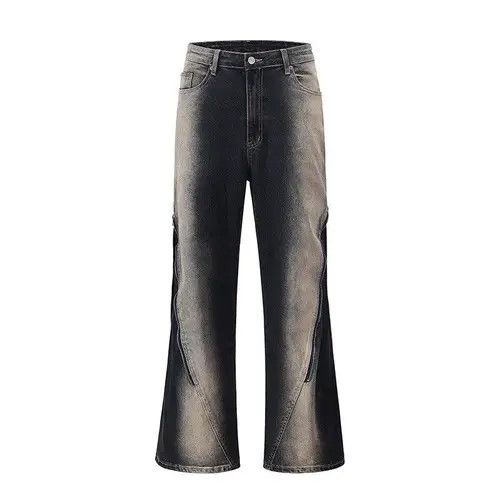 Japanese Brand Gradient Color Zipper Decorate Flare Baggy Jean Size US 30 / EU 46 - 7 Thumbnail