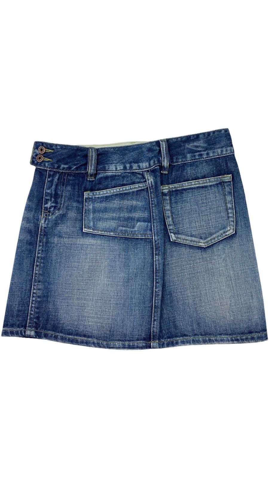 Diesel LASTDROP🔥Vintage Y2K Diesel A Line Washed Denim D Mini Skirt Size 29" - 4 Thumbnail
