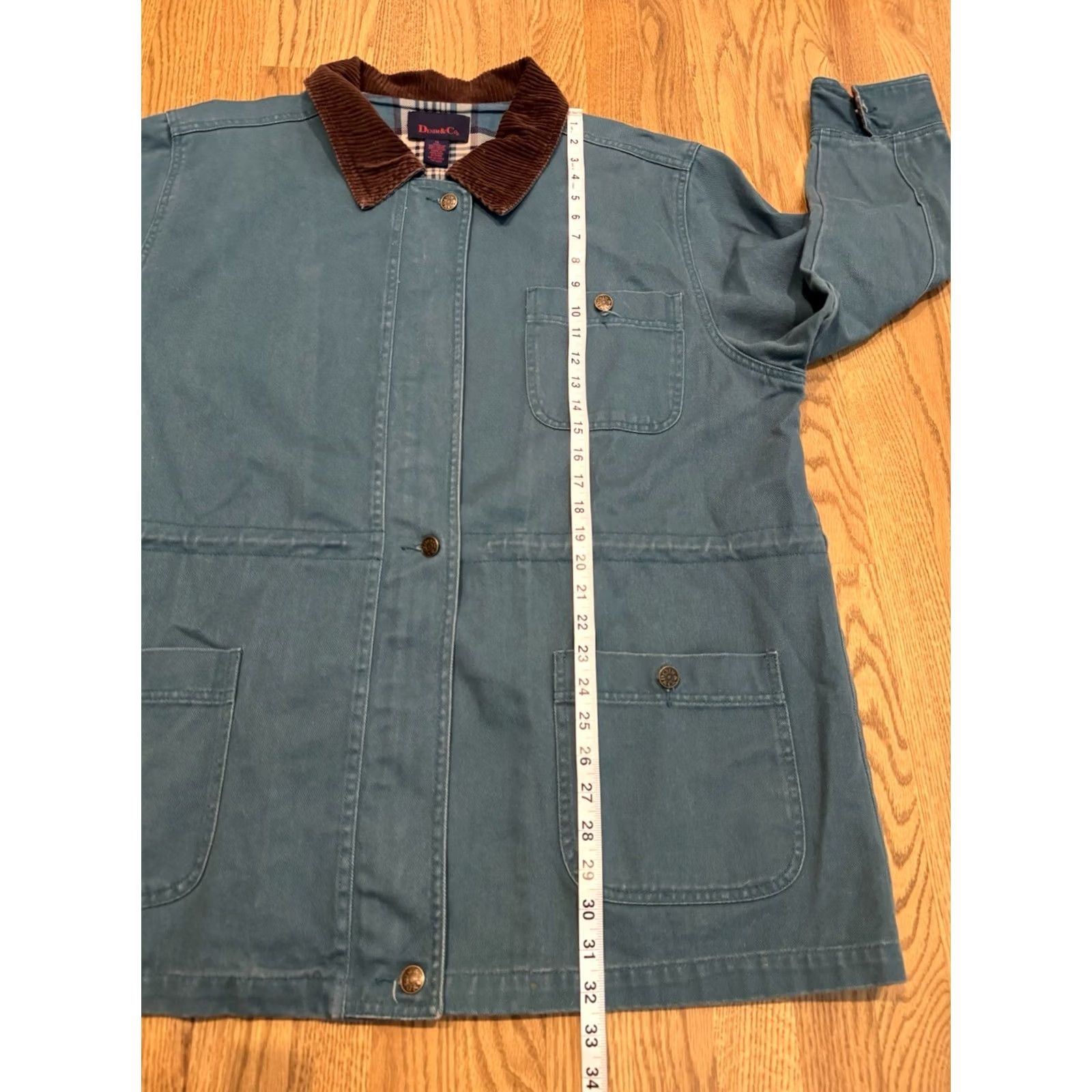 Denim & Co. VINTAGE Denim & Co. Jacket, 1X, Zip Up Button, Denim & Co., Corduroy Trim, Light Blue, Chore, Canvas, 90s, Women, Lined, Fall/Spring/Winter Size XL / US 12-14 / IT 48-50 - 6 Thumbnail