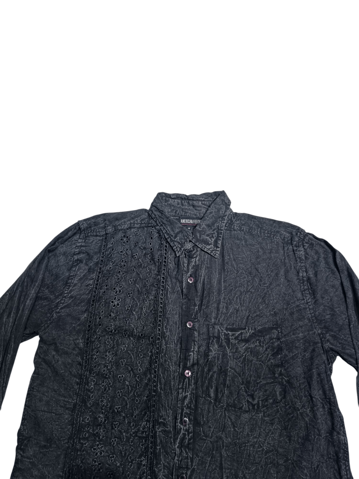 Japanese Brand Vintage Distressed Black Unique Pattern Embroidery Shirt Size US M / EU 48-50 / 2 - 2 Thumbnail