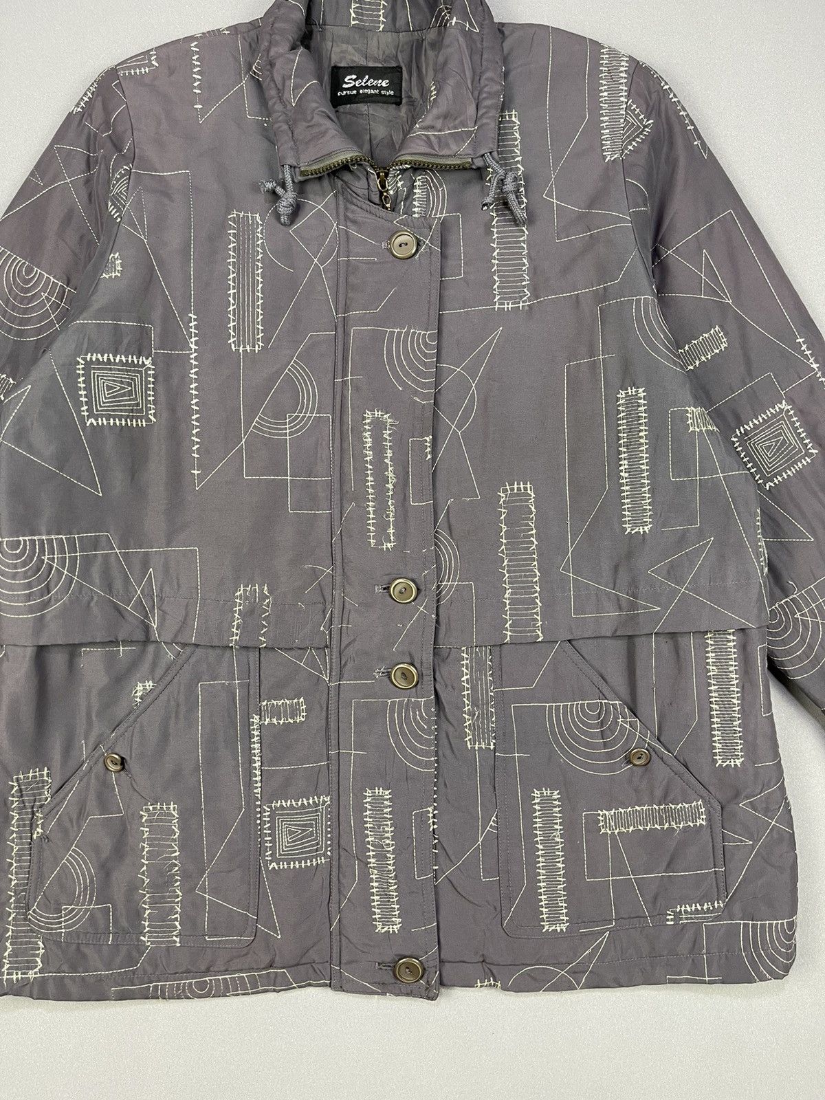 Japanese Brand Patchwork Sashiko Style Quilted Chore Jacket Size US M / EU 48-50 / 2 - 2 Thumbnail