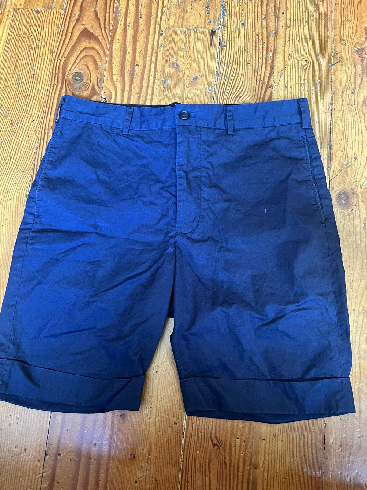 Engineered Garments Navy shorts cuffed with back tightener Size US 34 / EU 50 - 1 Thumbnail
